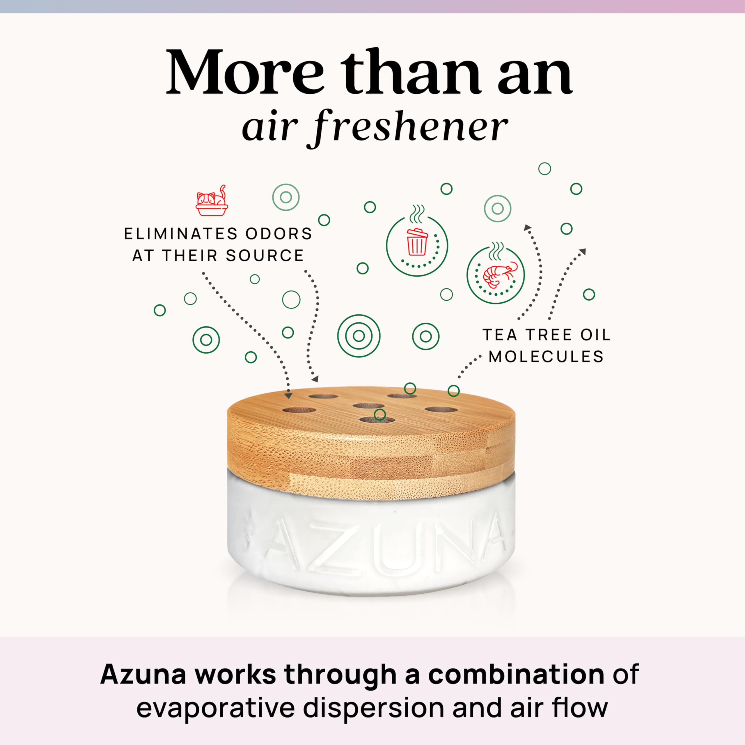 Azuna Air Freshener & Odor Eliminator for Strong Odor | 2 Room Kit Includes (2) 8 oz. Empty Luxe Glass Jars & 12 oz | Plant Powered by Australian Tea Tree Oil | Aromatherapy | Last 60-90 Days
