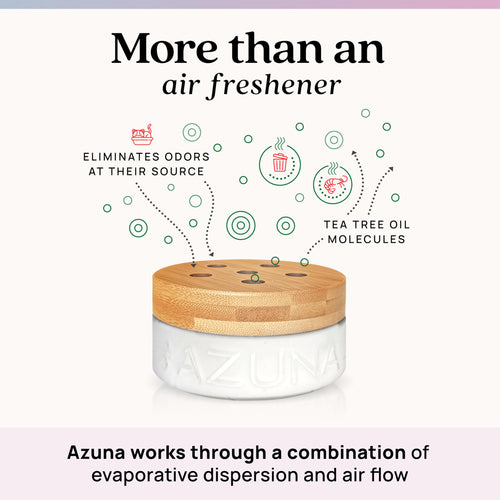 Azuna Air Freshener & Odor Eliminator for Strong Odor | 2 Room Kit Includes (2) 8 oz. Empty Luxe Glass Jars & 12 oz | Plant Powered by Australian Tea Tree Oil | Aromatherapy | Last 60-90 Days