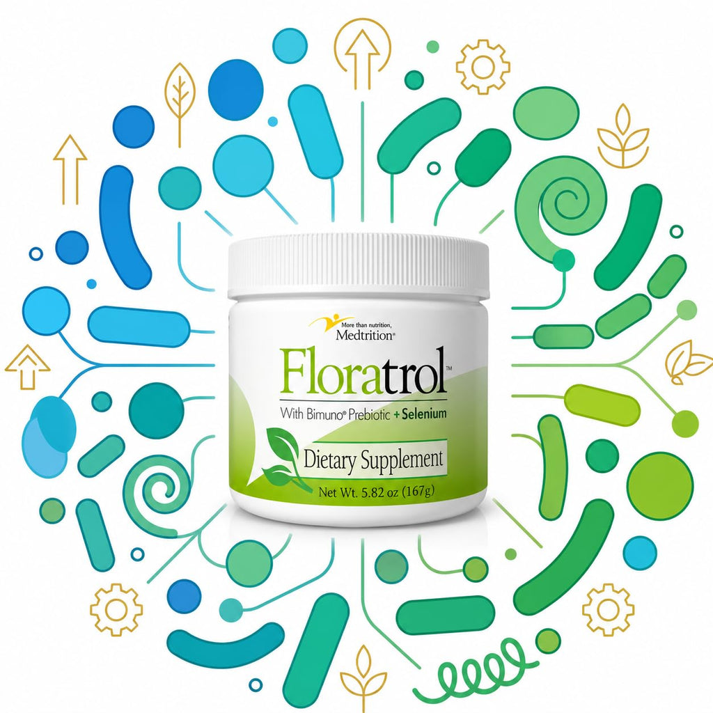 Medtrition Floratrol™ Prebiotic Fiber Powder for Digestive Health – Bimuno® GOS Prebiotic + Selenium – Supports Gut Health & Regularity – Dissolves Clear and Fast, No Grit or Taste, Small Serving