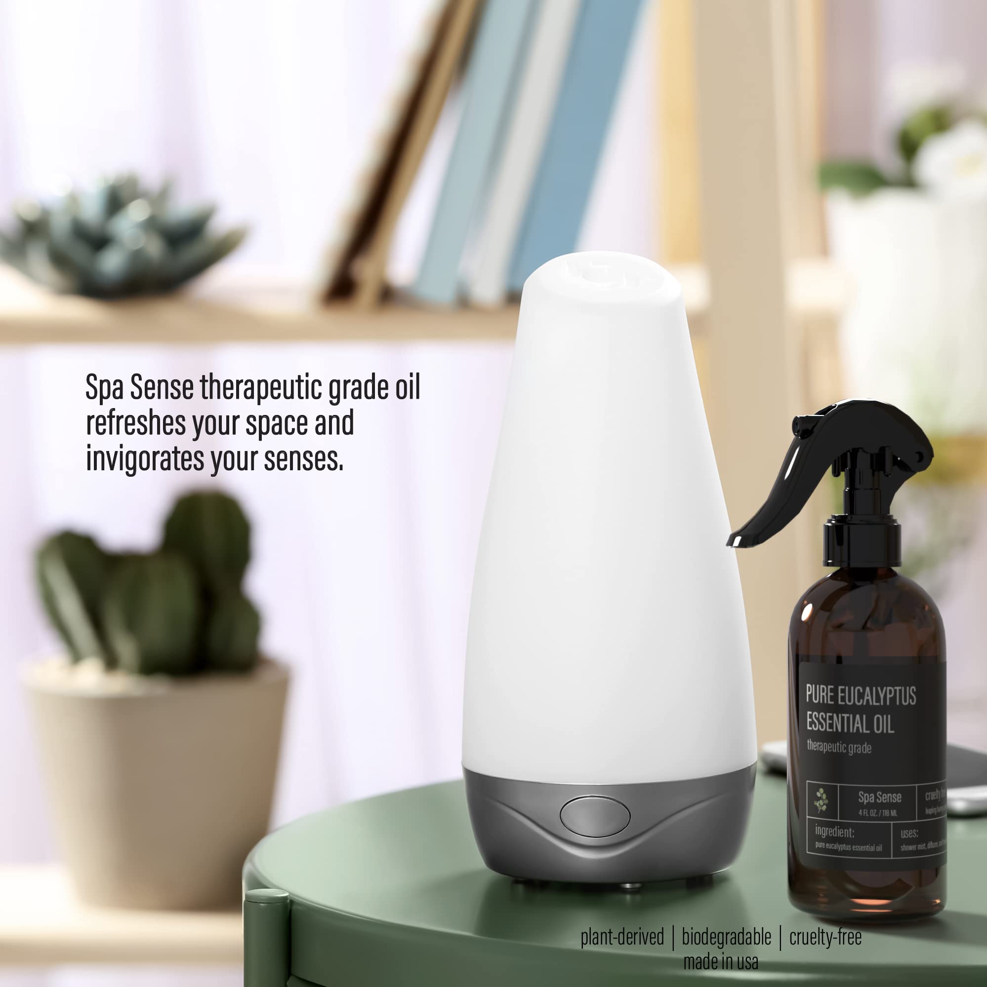 Spa Sense Pure Eucalyptus Oil Shower Mist and Steam Room Spray - Room Spray and Eucalyptus Spray for Shower - Premium Aromatherapy Eucalyptus Essential Oil Spray - 8 Ounce, 2 Pack