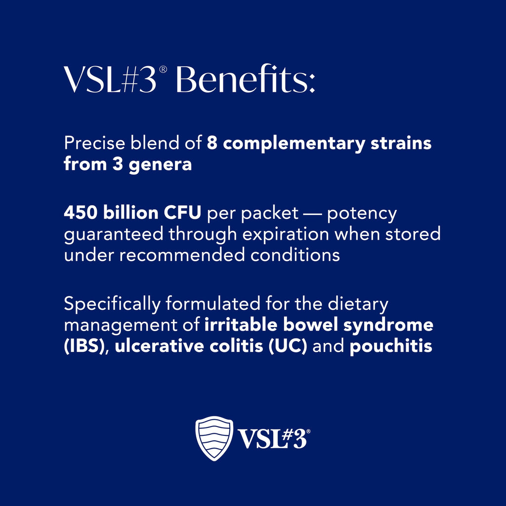 VSL#3® Probiotic Powder for Digestive Health, IBS & UC Symptoms - 450B CFUs, High-Potency, Multi-Strain, Live, Refrigerated Probiotic, Medical Food for Gut Health Support in Men & Women, 30 Pack