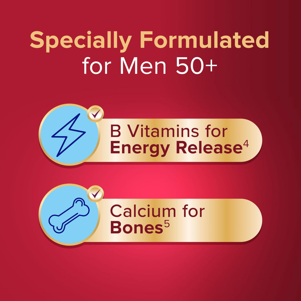 Seven Seas Omega-3 and Multivitamins Man 50plus, 30-Day Duo Pack, with B Vitamins and Calcium, 30 Omega-3 Capsules and 30 Multivitamin Tablets