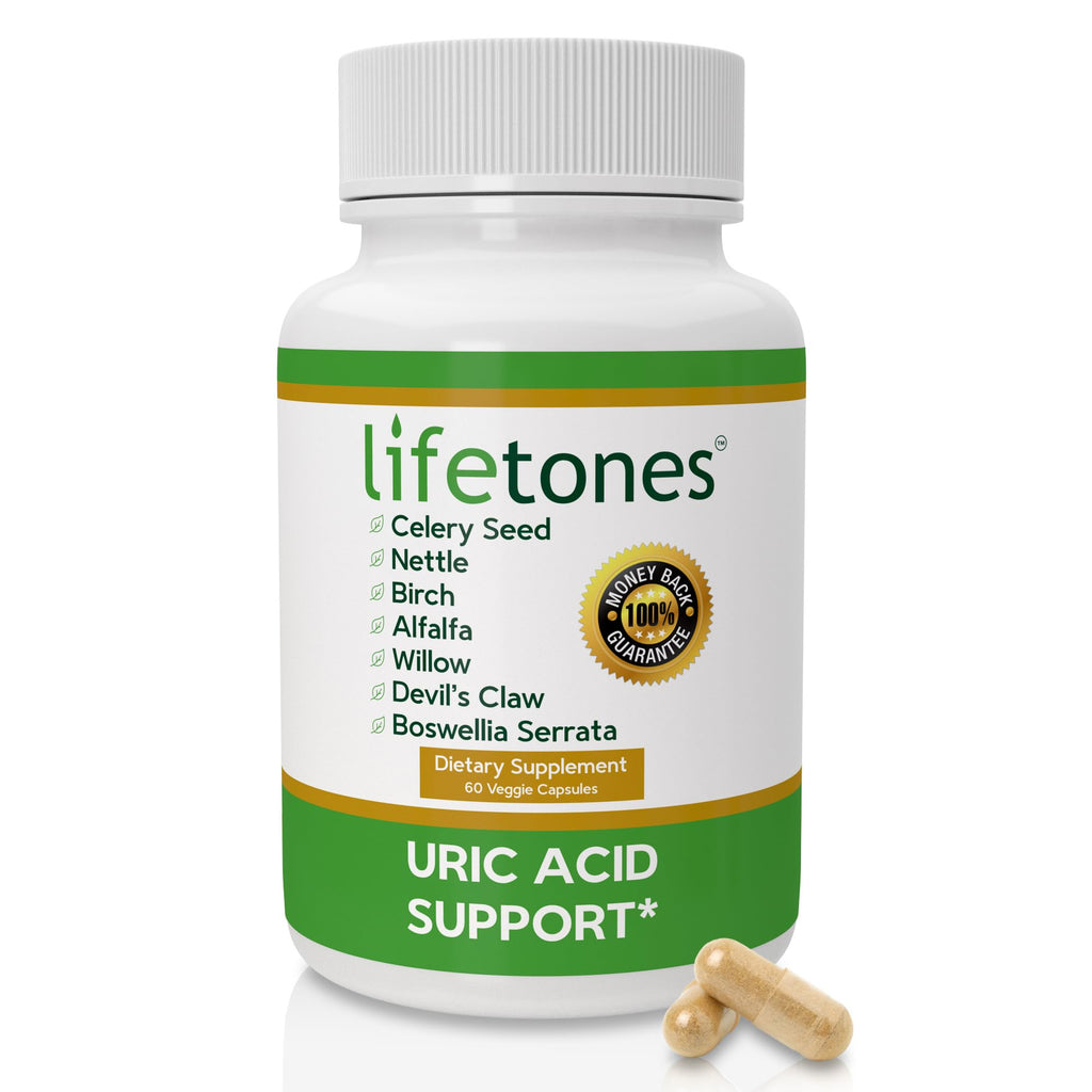 Uric Acid Cleanse & Support Supplement – Daily Uric Acid Flush with Celery Seed, Nettle, Birch, Alfalfa, Devil’s Claw, Boswellia & White Willow – Joint Support & Kidney Cleanser – 60 Vegan Capsules