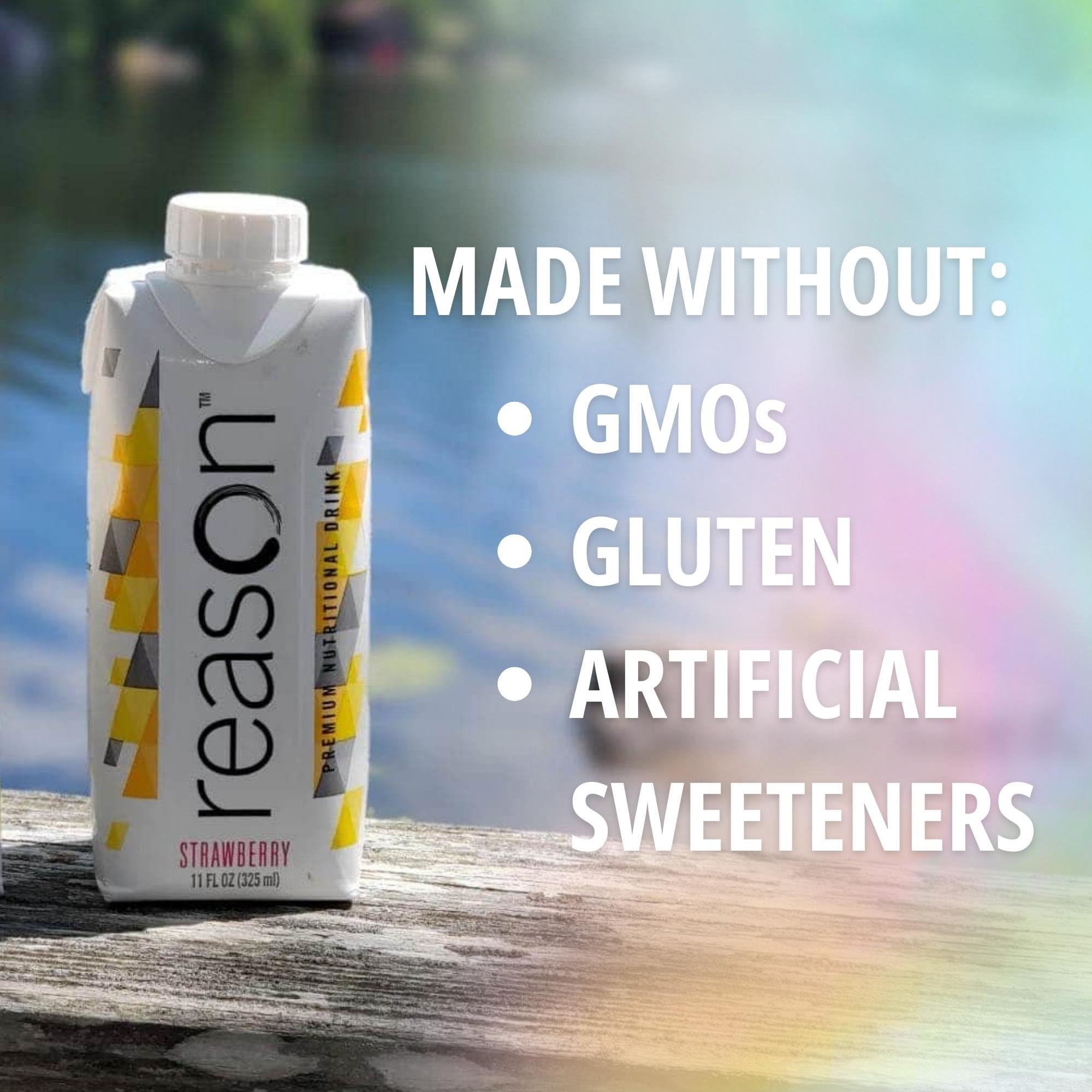 Reason Premium High Calorie Protein Drink - Free of Soy, Gluten, GMO, Artificial Flavors, and Sweeteners - NSF Certified, Lactose-Friendly and Great for Tube-Feeding - Vanilla, 11 oz