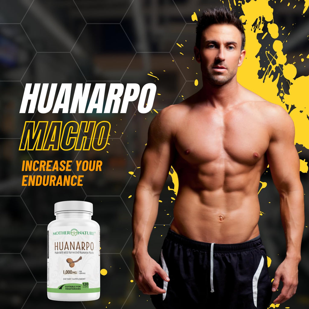 MNO Huanarpo Macho 1000mg Vegan Capsules for Men, 120 Count, Gluten-Free