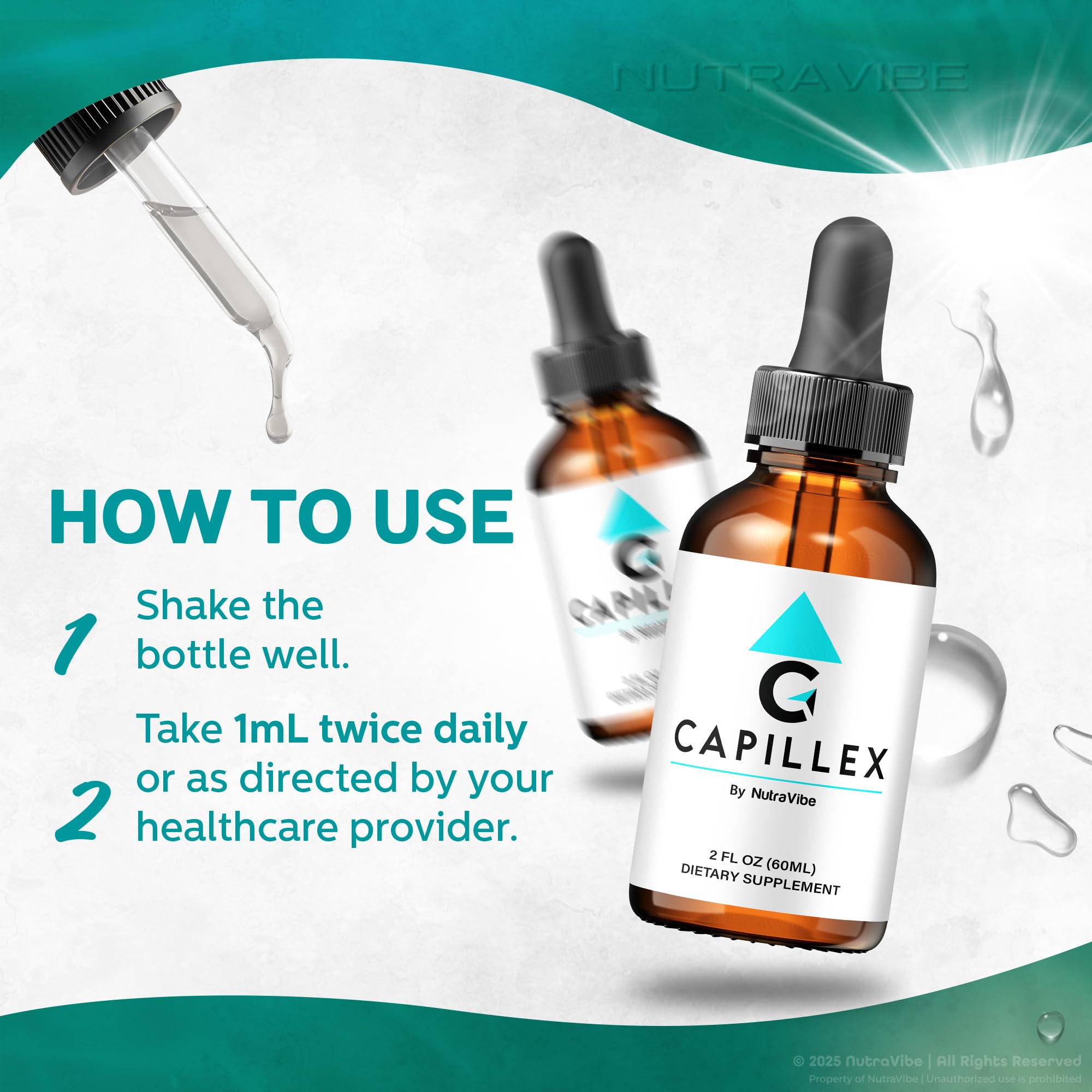 (3 Pack) Capillex Drops – Daily Hair & Scalp Support Inspired by Guava Leaf with a Clean, Premium Liquid Formula to Help Support Healthy-Looking Hair Growth, Just Few Easy Drops a Day (90 Servings)