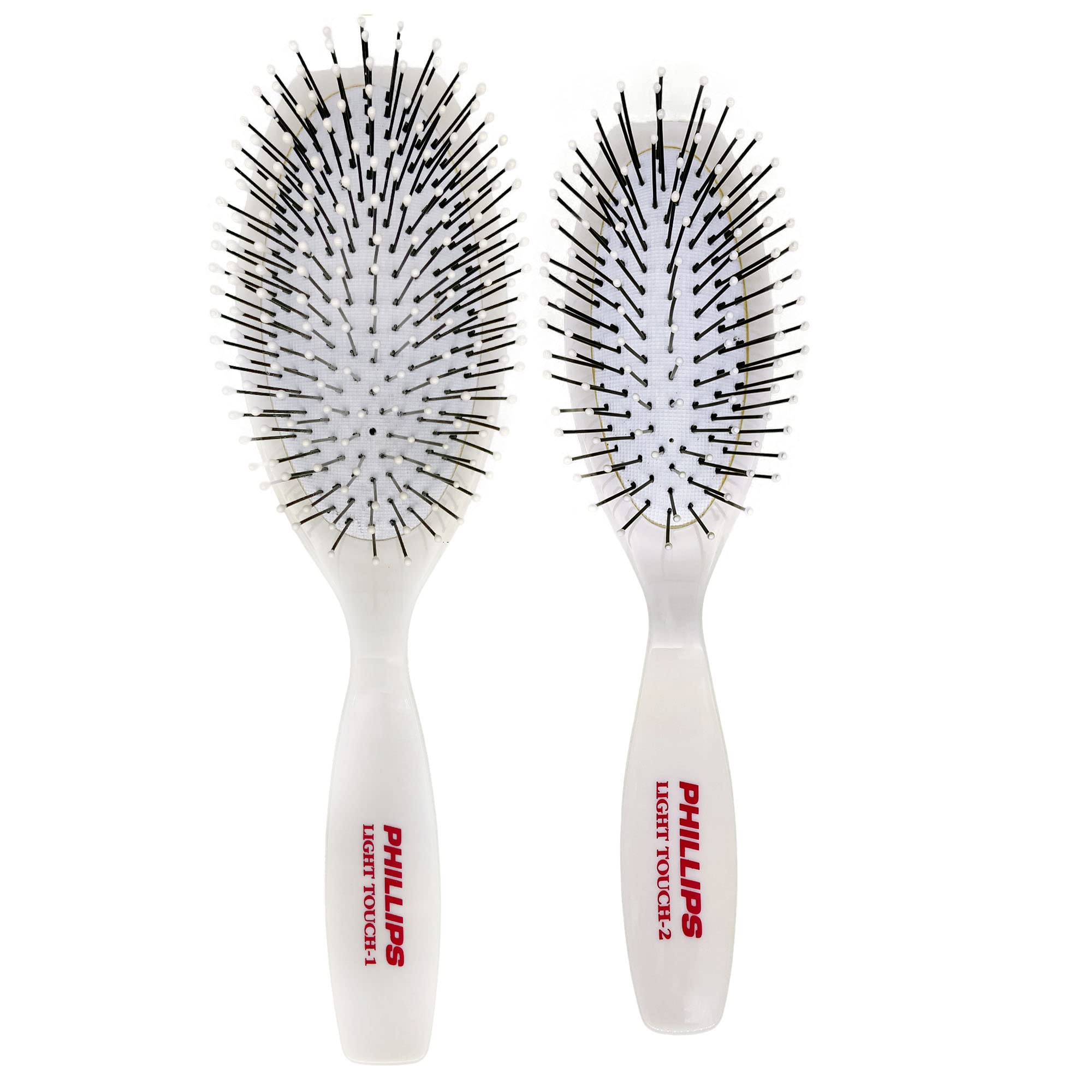 Phillips Brush Light Touch 1 & 2 Oval Cushion Hair Brush Combo, Full Sizes