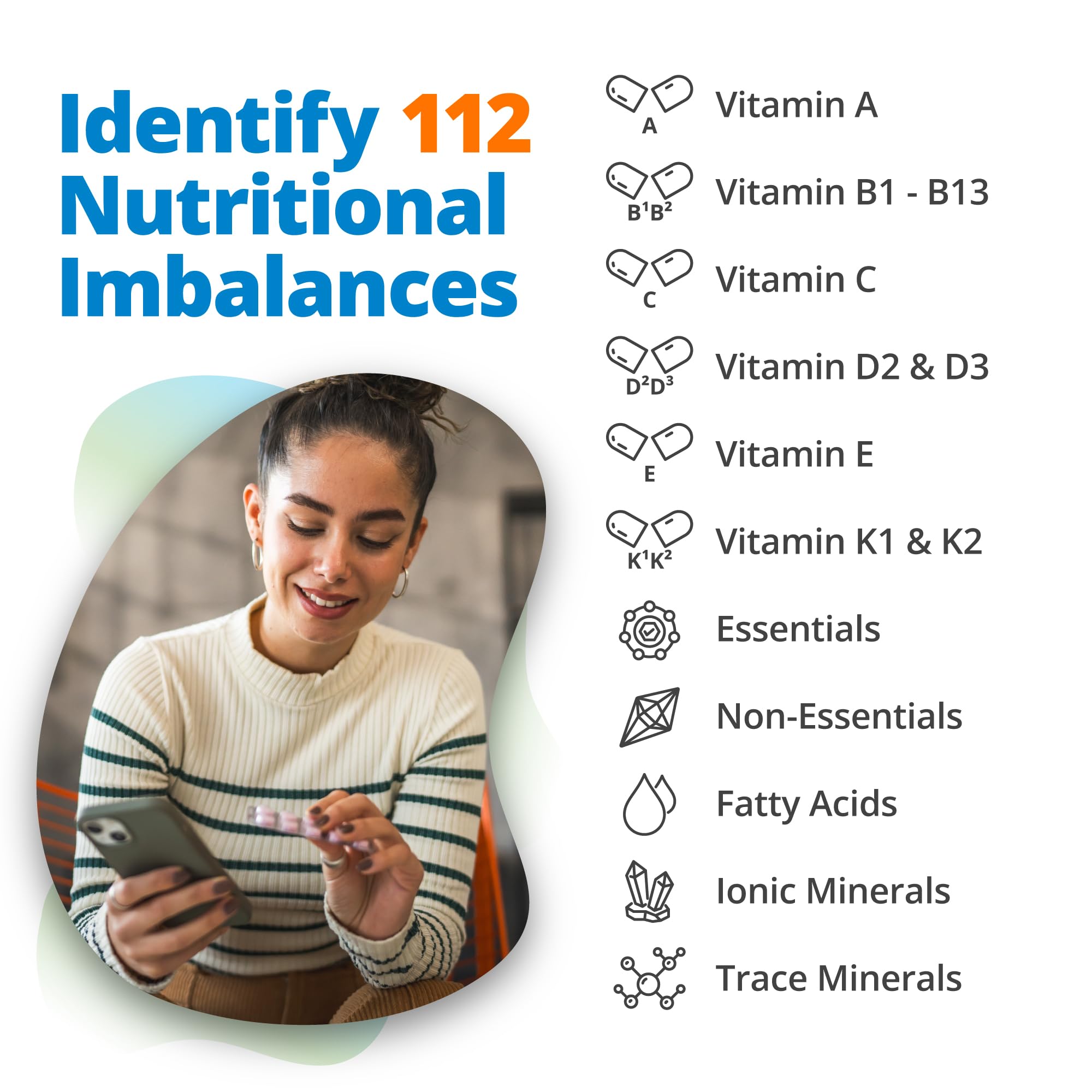 5Strands Nutrition Test, 112 Vitamins, Minerals, Amino Acids Tested, Identify Nutrient Absorption Issues, Holistic At Home Imbalance Testing, Results in 4 Days