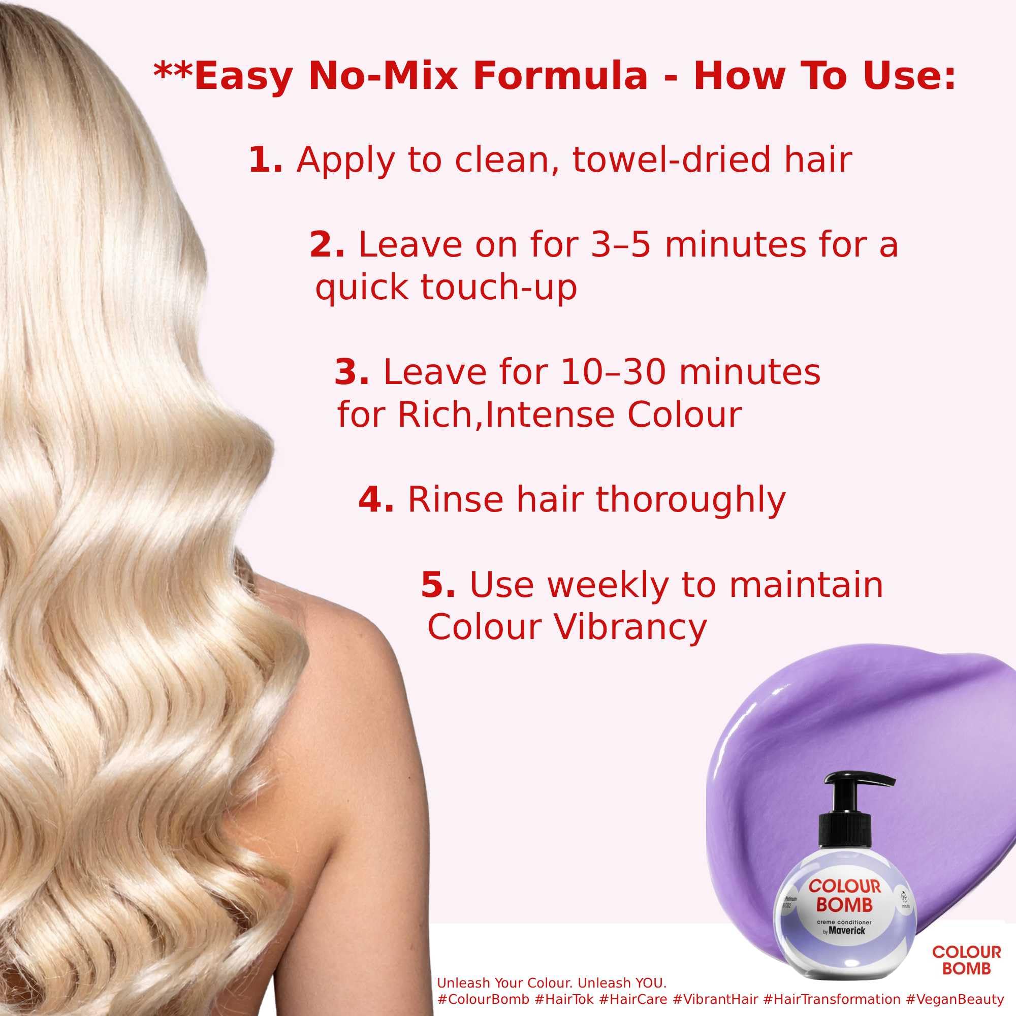 COLOUR BOMB SEMI-PERMANENT HAIR COLOUR CONDITIONER White Platinum