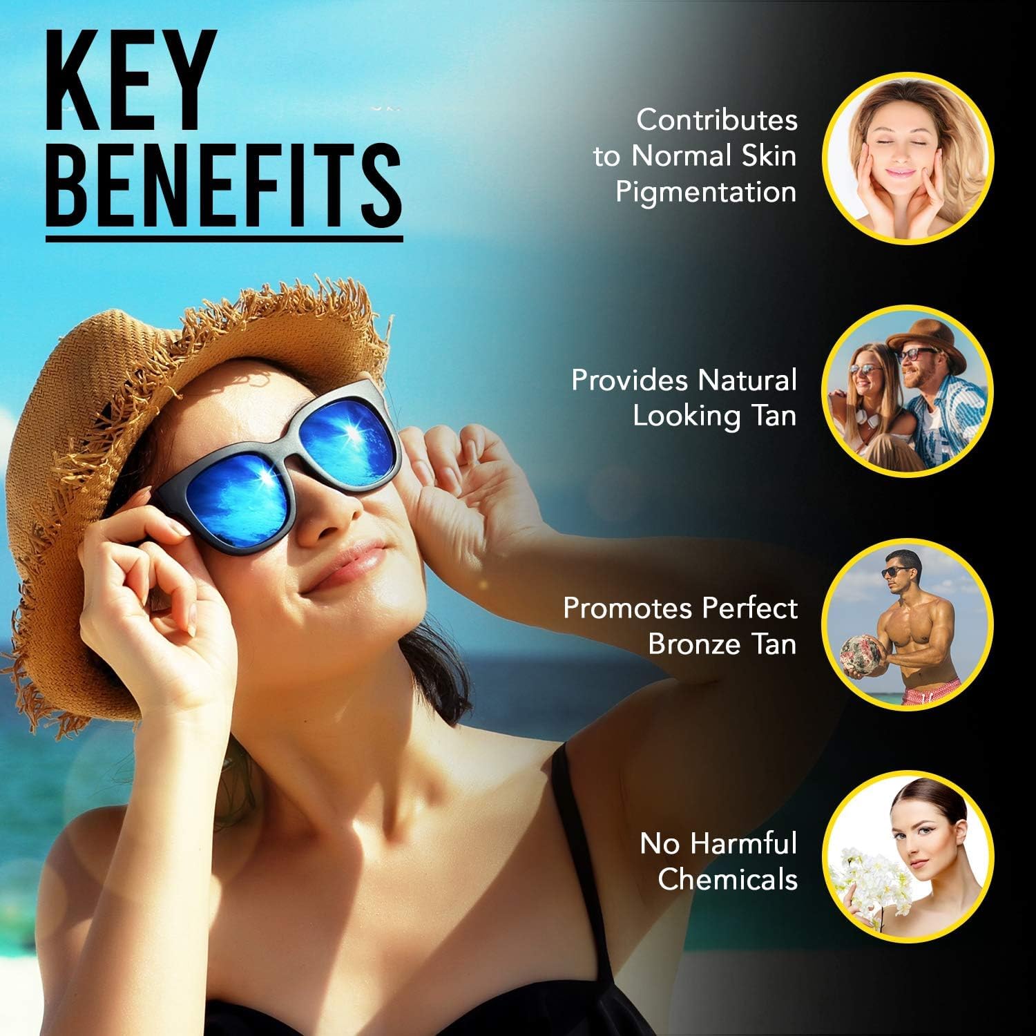 Nuke Nutrition Tanning Tablets x180 - Tanning Tablets Fast Tan Without Sun - Natural Tanning Accelerator Supplement For Your Bronze Glow - Tan Optimizer for a Sunkissed Glow - Lotion & Oil Alternative