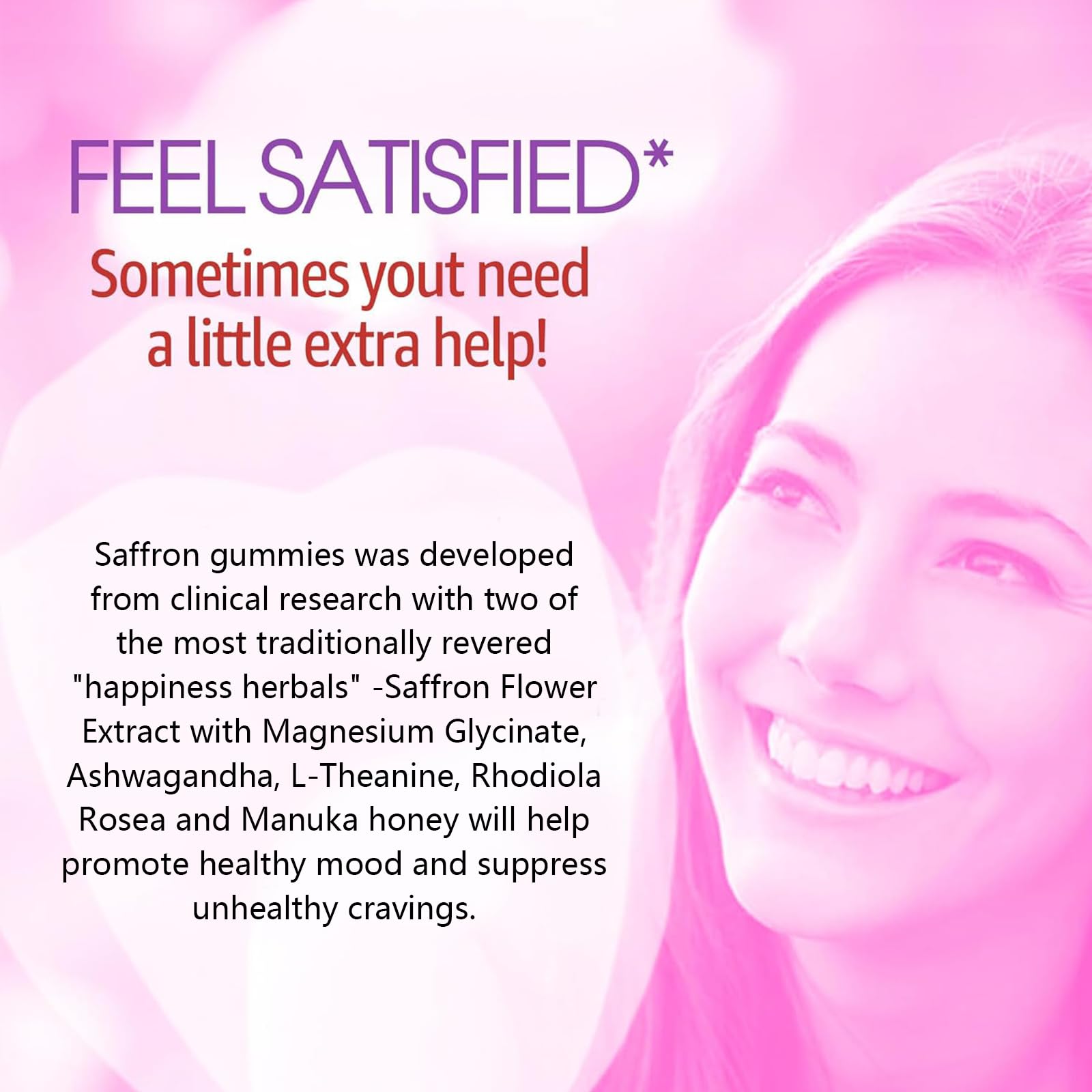 Saffron Supplements Gummies 100mg - 100% Pure Saffron Extract With Magnesium Glycinate, L-Theanine, Turmeric, Ashwagandha, Honey & Vitamin B Complex for Mood & Power, Antioxidant, Vitality - 120 Count