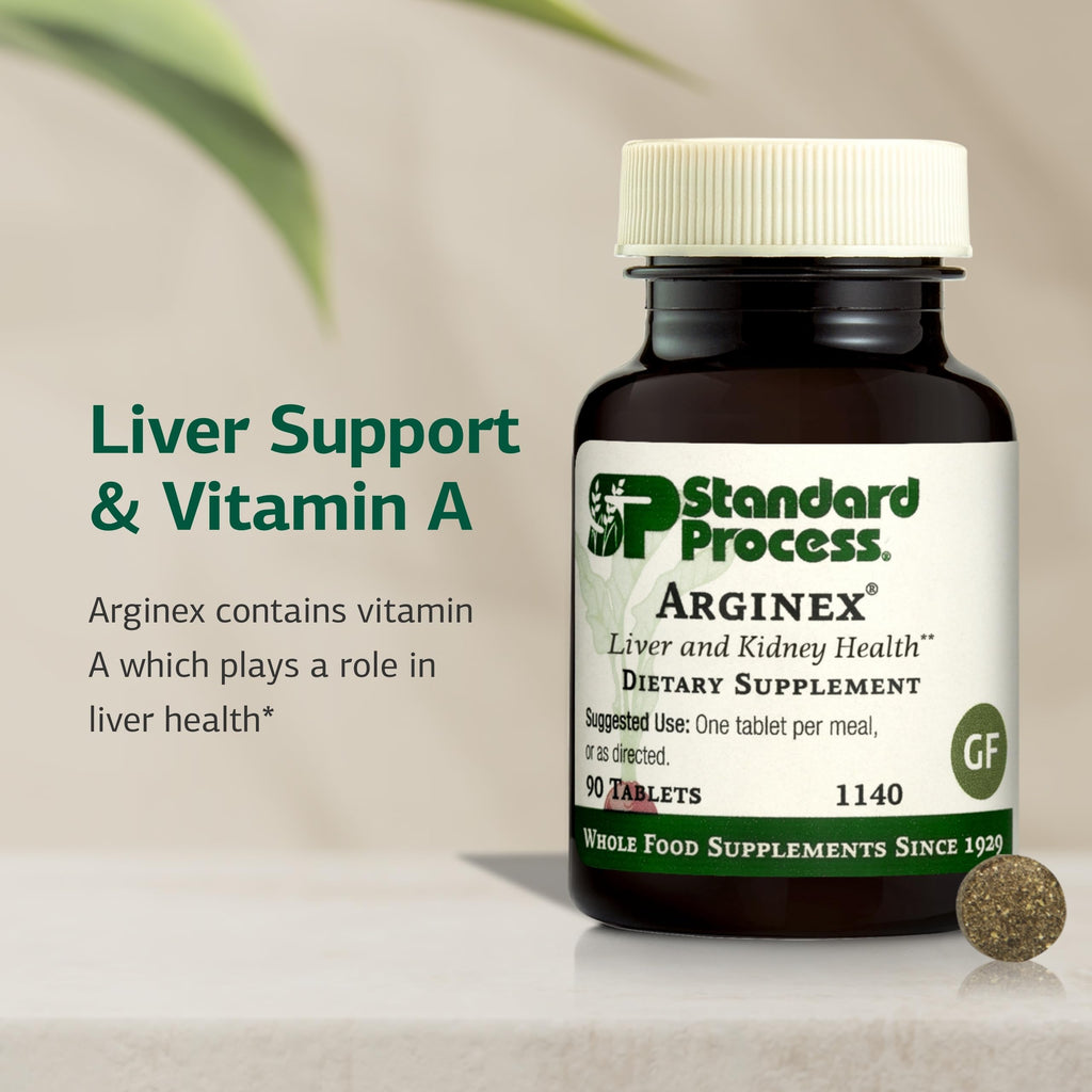 Standard Process Arginex - Liver & Kidney Health Supplement - Contains Antioxidant Vitamin A & Important Phytonutrients - Gluten-Free, Non-Dairy & Non-Soy - 90 Tablets (90 Servings)