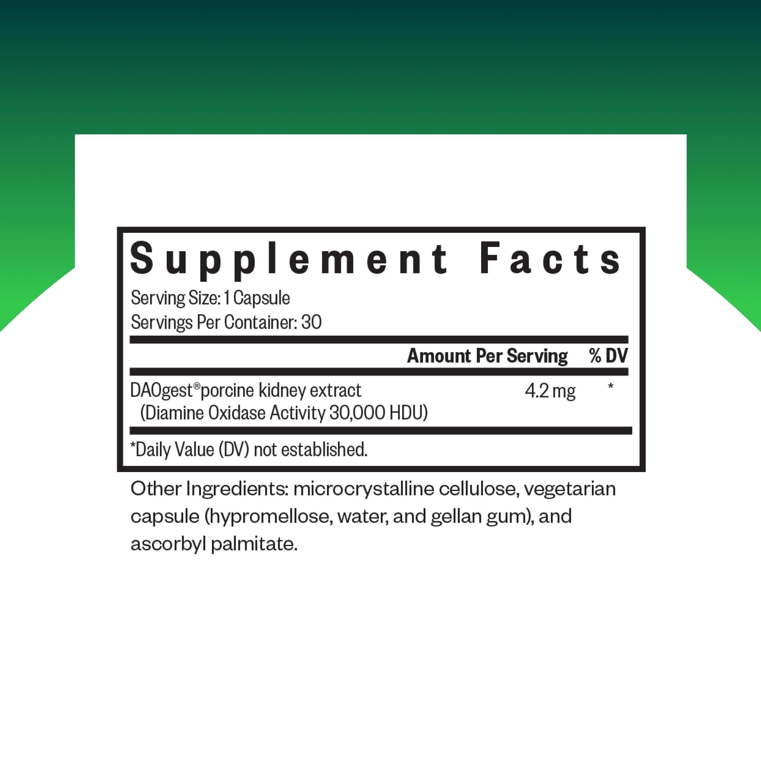 Seeking Health DAO Enzyme - Formerly Histamine Digest, DAO Enzyme Supplement for Histamine Food Intolerance, Supports Digestive Health, Upset Stomach (30 Capsules)*