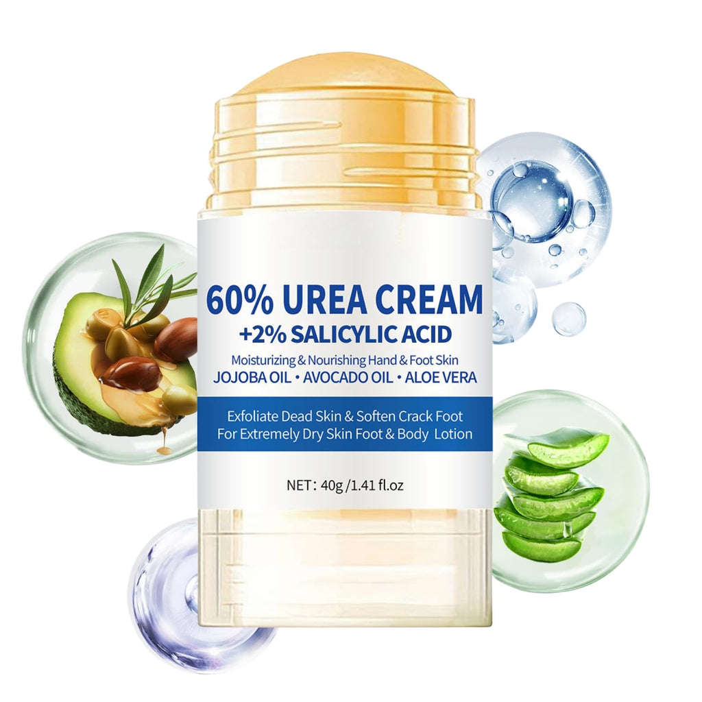 60% Urea Cream - Urea Cream 60 Percent for Feet - Cracked Heel Repair Cream - Ure_a Foot Cream Stick Plus 2% Salicylic Acid For Calluses - Foot Crea_m For Cracked Heels And Dry Skin 1pc