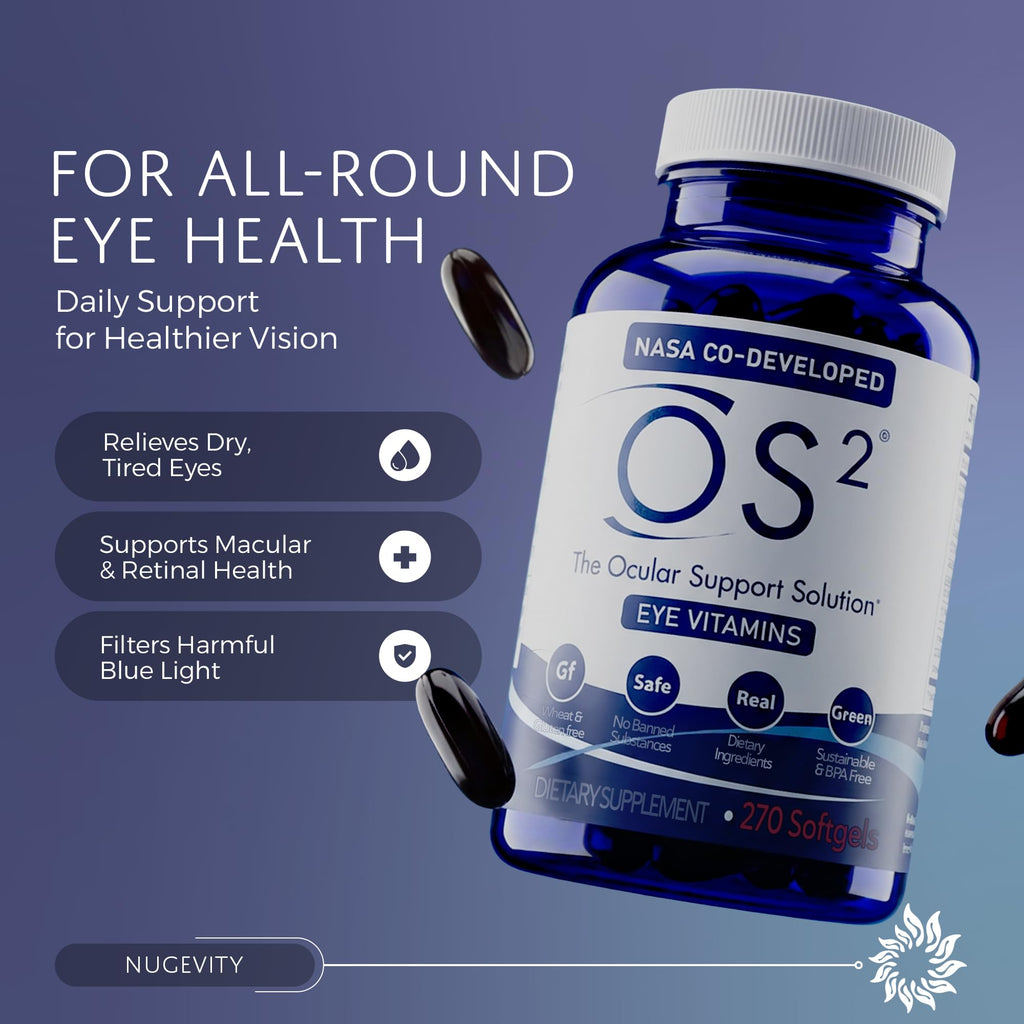 Nugevity OS2 - Ocular Support Solution, 270 Ct - Patented Eye Vitamins
