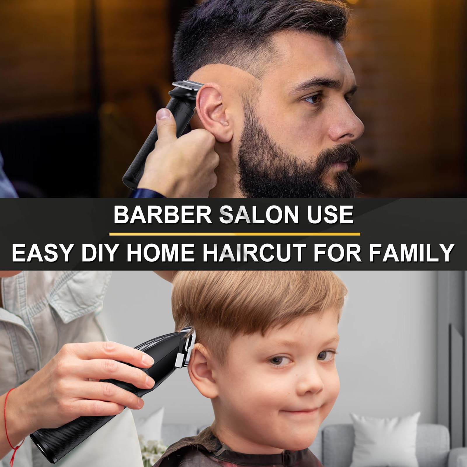 FADEKING® Professional Hair Clippers for Men - Cordless Beard Trimmer & Nose Hair Trimmer Set, All-in-One Mens Grooming Kit with Foil Shaver - Fathers Day Gift for Dad Men Husband