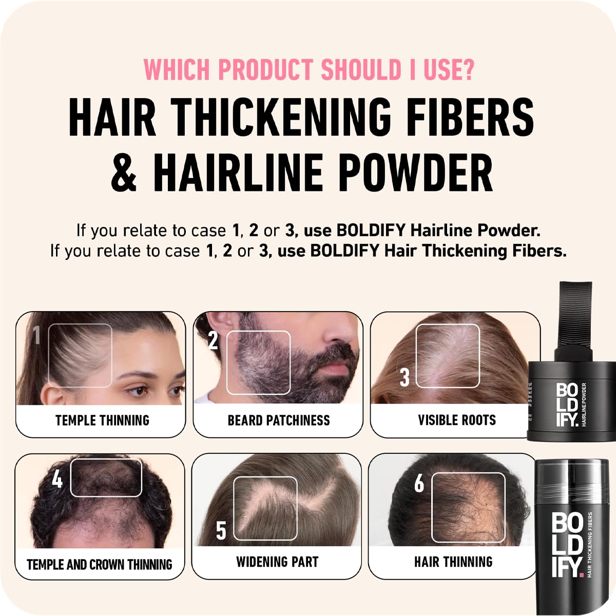 BOLDIFY Hair Fibers (56.5g) - Fill In Thinning and Fine Hair for an Instantly Fuller, Thicker Look - 14 Shades for Women & Men - Light Brown