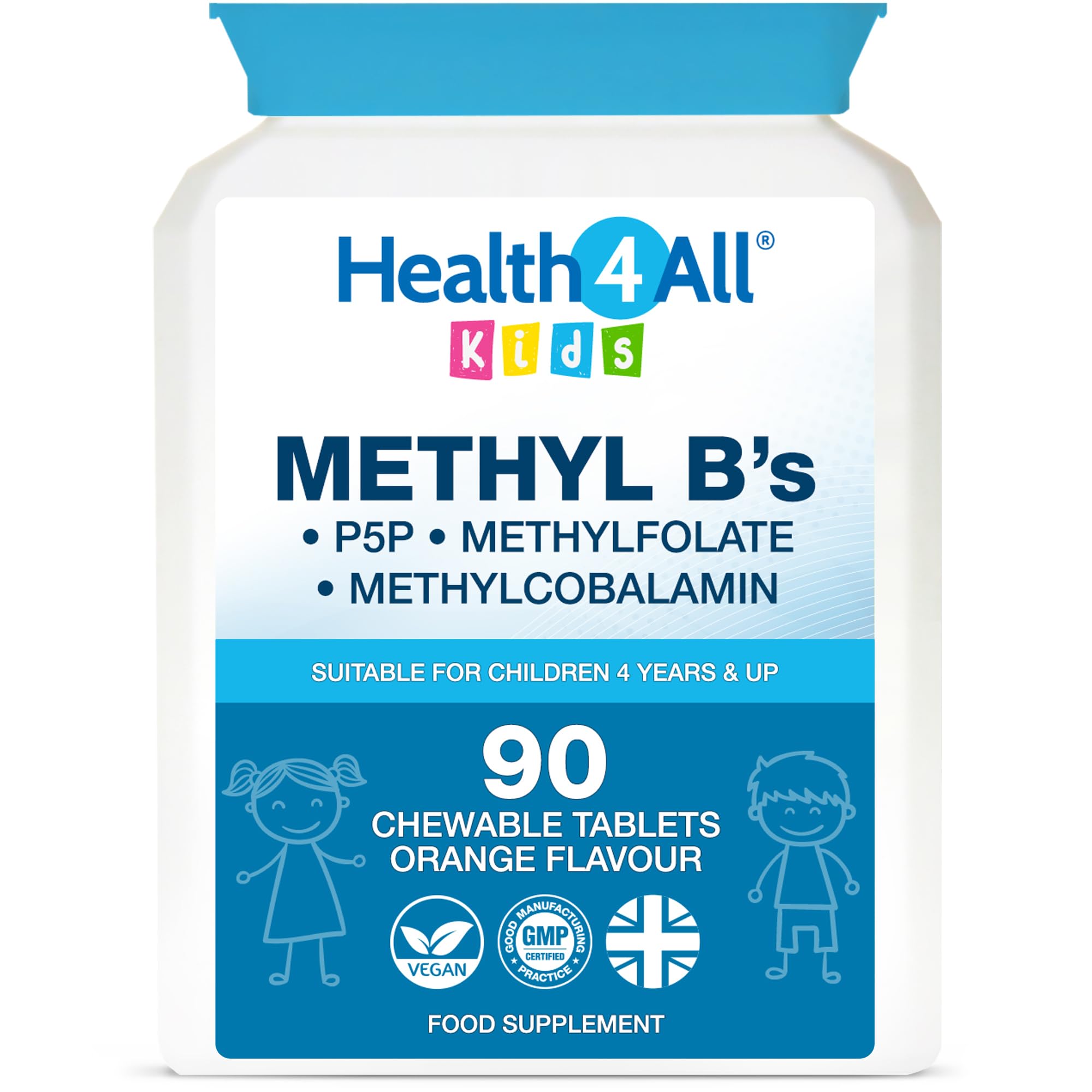 Kids Methyl B's 90 Chewable Tablets, Stress & Mood Support for Children 4+