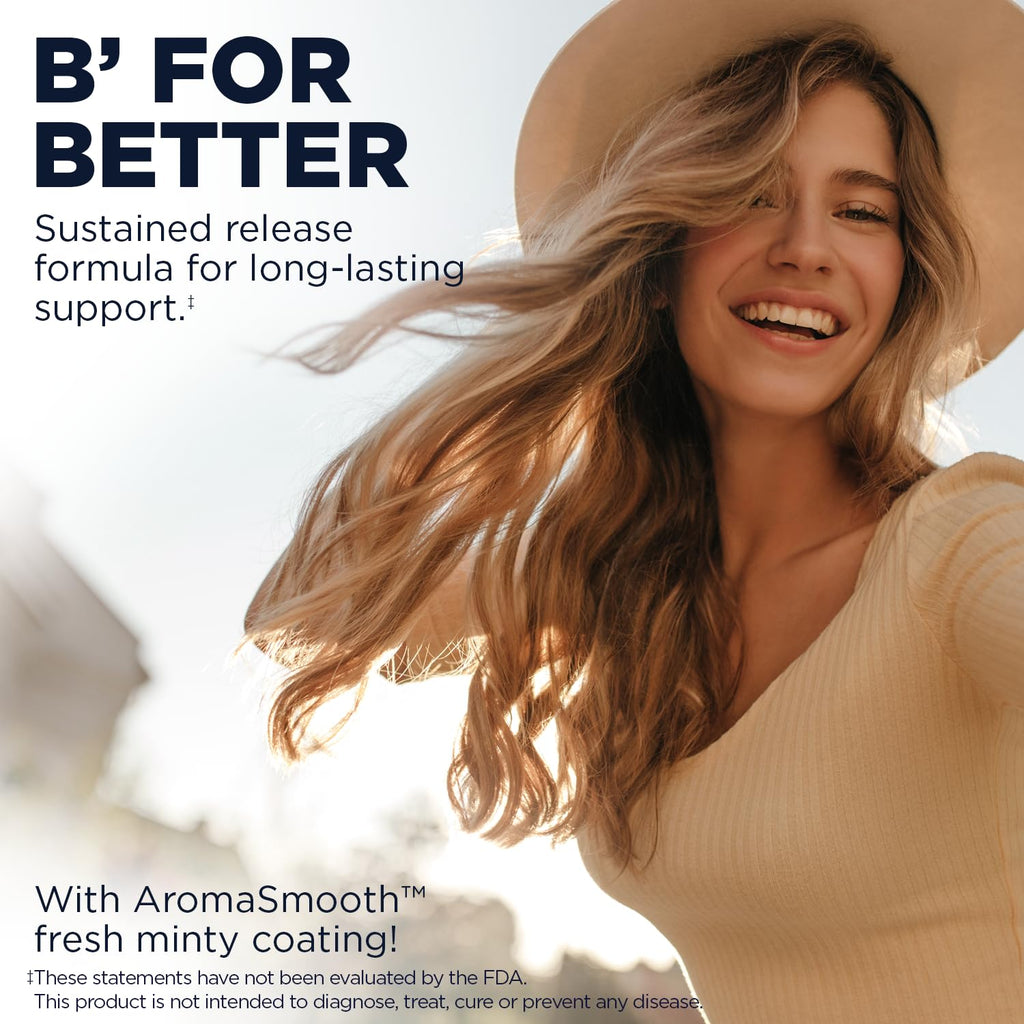 KAL B-100 Complex - Sustained Release Vitamin B Complex - Healthy Energy Support with Natural Base and Fresh Minty Coating - Vegetarian - 60 Day Guarantee - 120 Servings, 120 Tablets