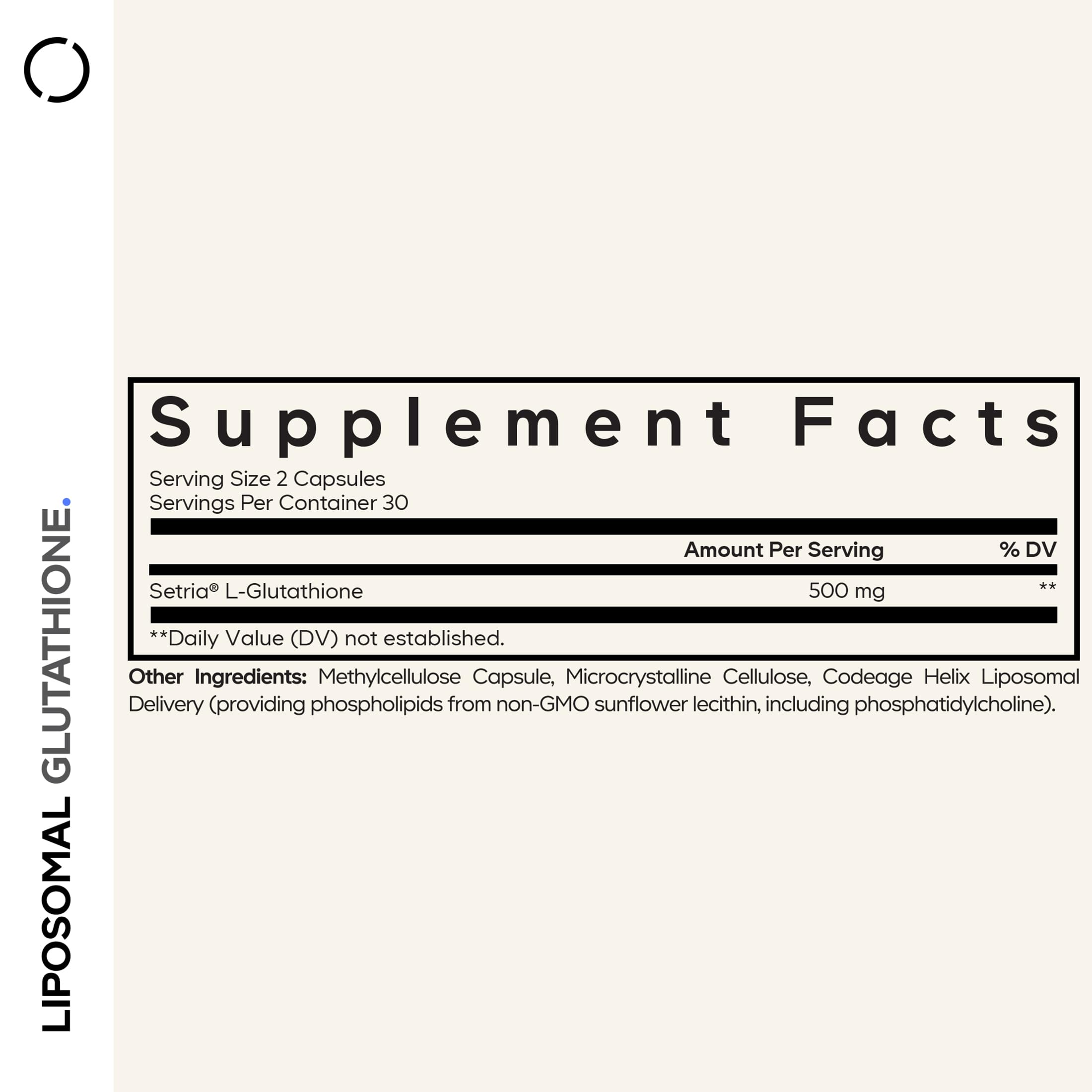 Codeage Liposomal Glutathione Supplement - Pure Reduced Setria L-Glutathione, Liposomal Delivery, Phospholipid Complex - Encapsulated Glutathione Powder Pills - Vegan, Non-GMO - 60 Capsules