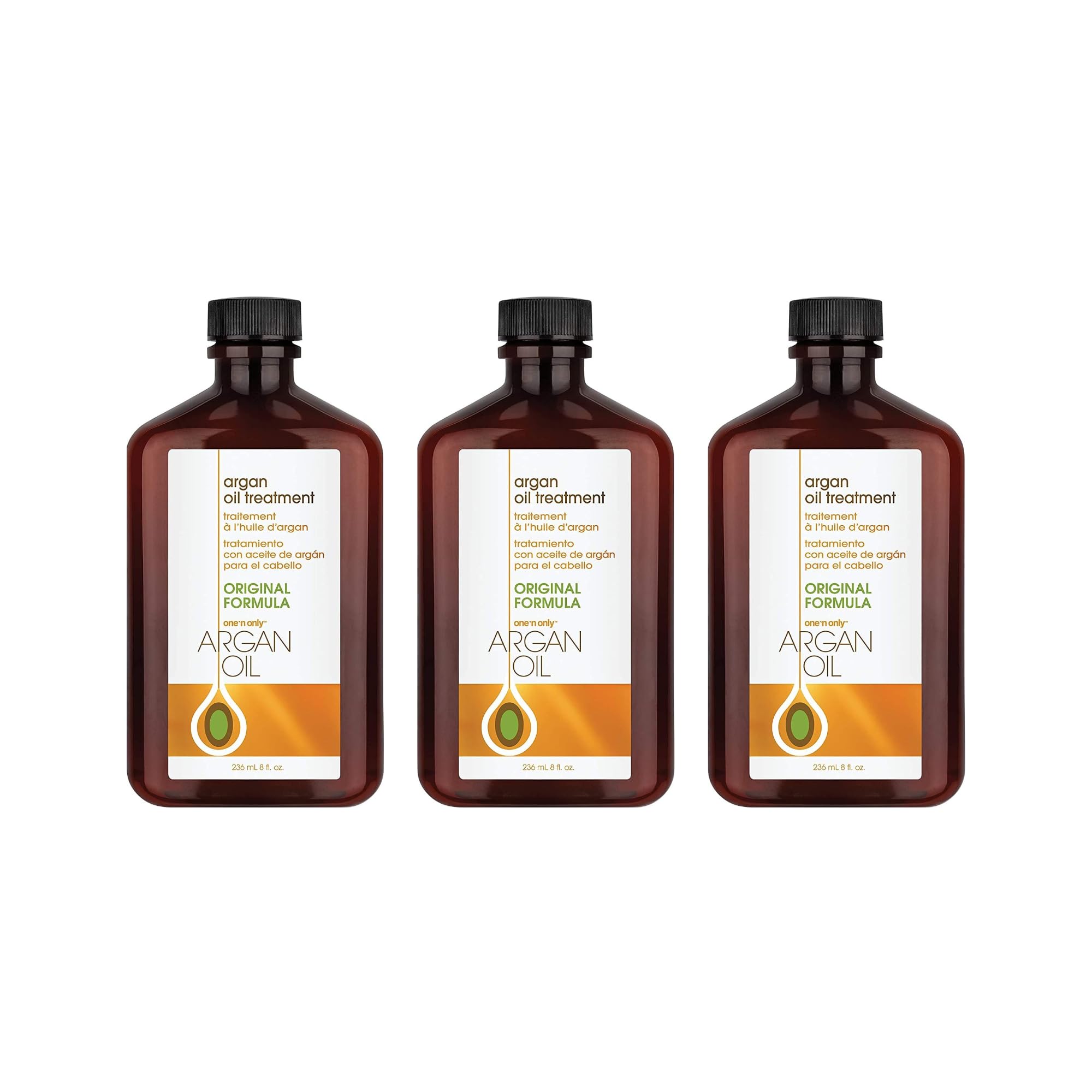 One n Only Argan Oil Hair Treatment - Lightweight & Hydrating Hair Oil for Natural, Wigs & Extensions - Shine Enhancing, Heat Protectant & Frizz Control (8 oz, 3pk)