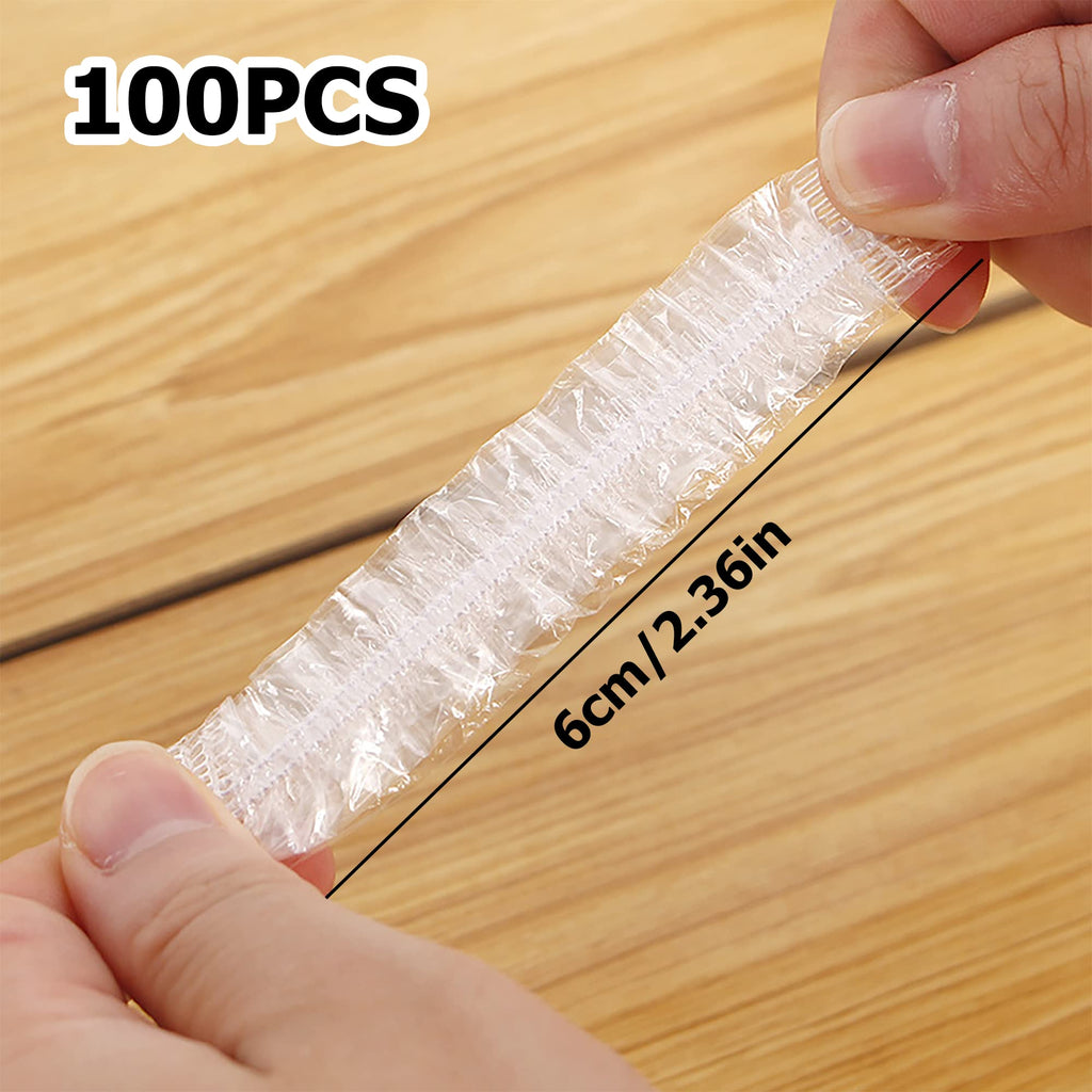 100 Pack Disposable Ear Protectors - Clear Ear Covers for Shower, Bathing, Salon
