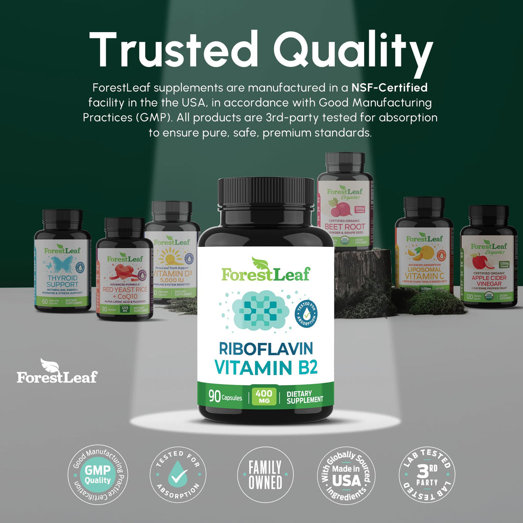 Vitamin B2 Riboflavin 400mg - Energy, Skin & Cellular Health Supplement - Nervous System Support - Vitamin B 2 Vit B - Non-GMO & Gluten Free - B2 Vitamin 400mg Vegetable Capsules, 90 Count 2-Pack