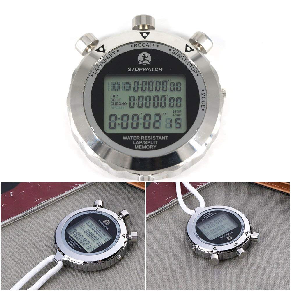 LAOPAO Metal Stopwatch Sports, 100 Pcs Memories 1/100 Seconds Precision