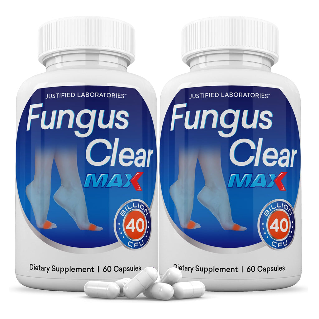 Justified Laboratories Fungus Clear Max - 60 Capsules - Probiotic Formula with 40 Billion CFU - 30 Servings