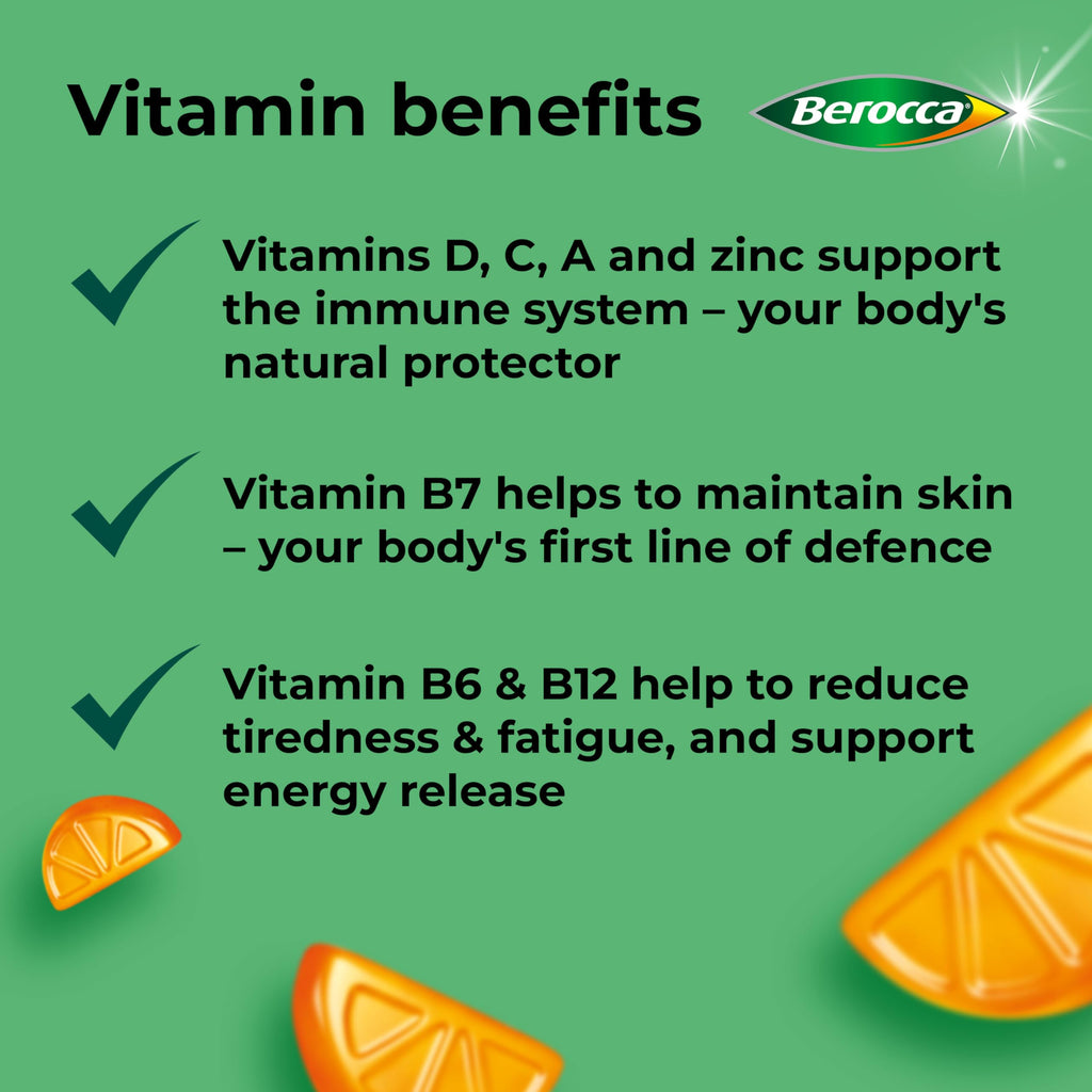 Berocca Immuno Multivitamin Gummies, Orange Flavour, 60 Gummies