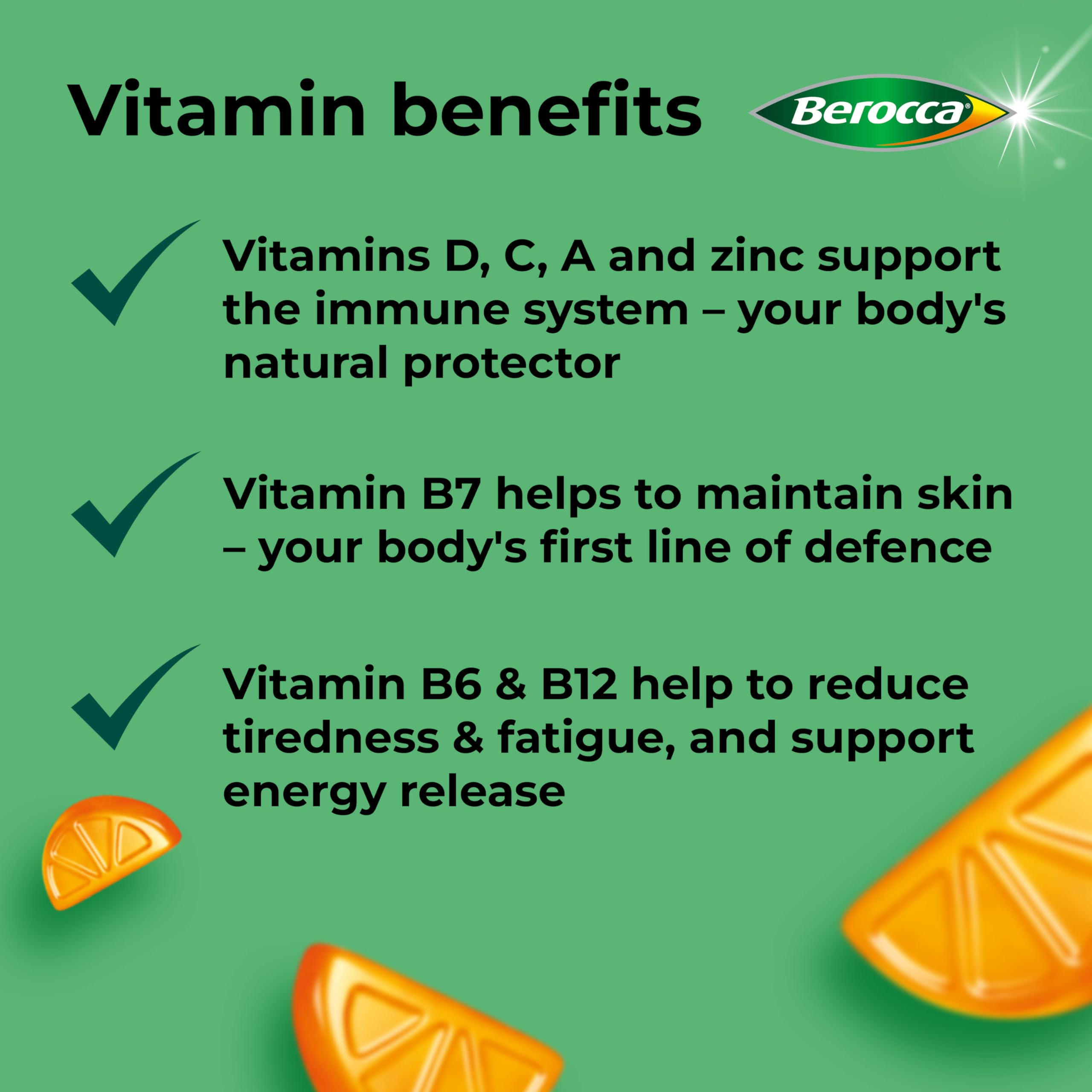 Berocca Immuno Multivitamin Gummies, Orange Flavour, 60 Gummies