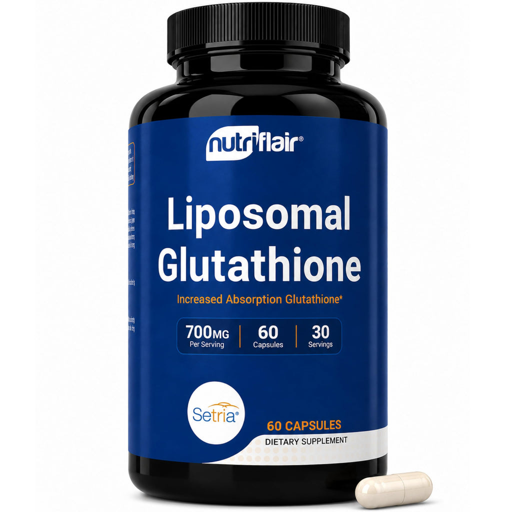 NutriFlair Liposomal Glutathione Supplement 700mg - Setria® Reduced L-Glutathione, 60 Capsules