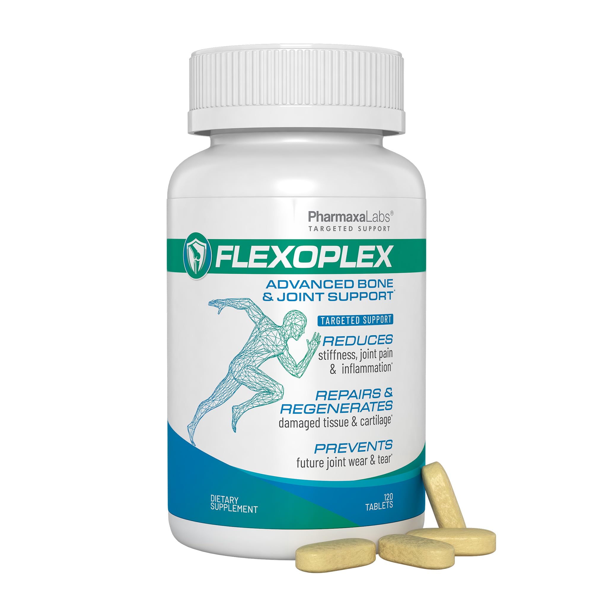 FLEXOPLEX Advanced Bone & Joint Support Supplement for Men & Women | Promote Healthy Function & Discomfort Relief | Enhance Cartilage Flexibility & Range of Motion - 120 Tablets (Pack of 1)