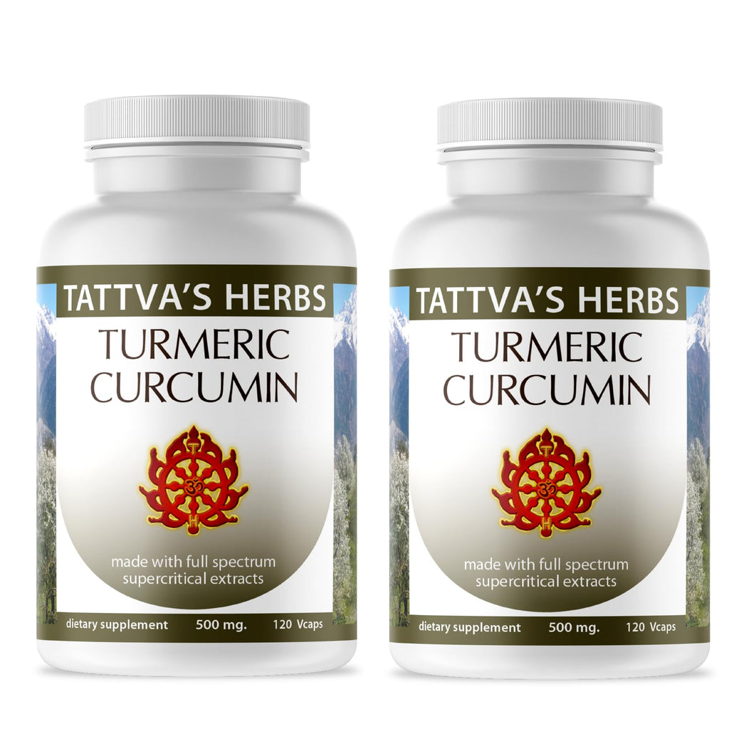 Tattva's Herbs Turmeric Curcumin 2-Pack (240 Capsules Total, 500mg) | Premium Supercritical CO2 Extract with Black Peppe