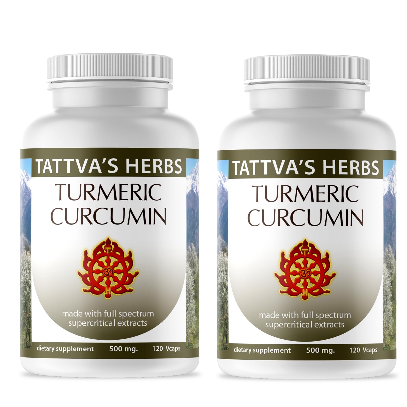 Tattva's Herbs Turmeric Curcumin 2-Pack (240 Capsules Total, 500mg) | Premium Supercritical CO2 Extract with Black Peppe