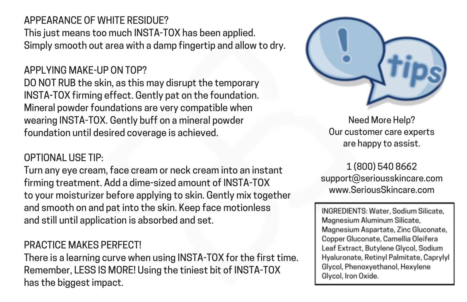 Serious Skincare INSTA-TOX Instant Wrinkle Smoothing Serum - Temporary Face Tightener, Facial Filler for Deep Wrinkles, Fine Lines, Pores - Sodium Hyaluronate + Retinyl Palmitate - 0.75 Oz (2 Pack)