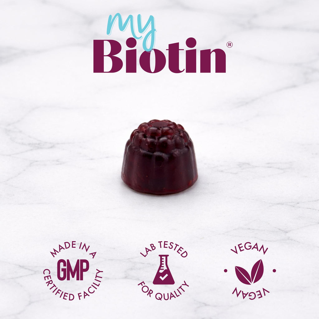 Purity Products - MyBiotin ProClinical Gummies - Thicker Hair in 3 Weeks & Fights Wrinkles - MB40X Biotin Matrix w/Astaxanthin - 40X More Soluble vs Ordinary Biotin, 30 Berry Gummy Chews