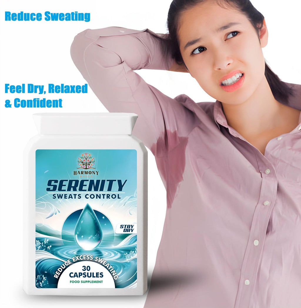 Serenity Sweats Control 30 Capsules - Reduce Excess Sweating, Sweat Less & Stay Dry