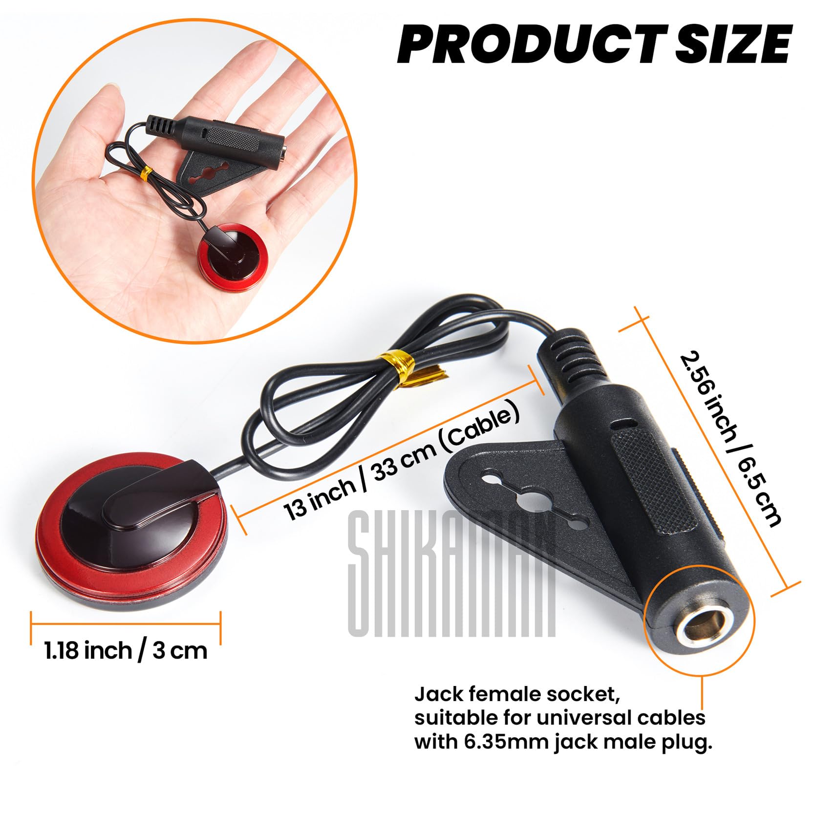 Piezo Contact Microphone Pickups for Guitar, Violin, Viola, Cello, Banjo, Ukulele, Mandolin and More (12)