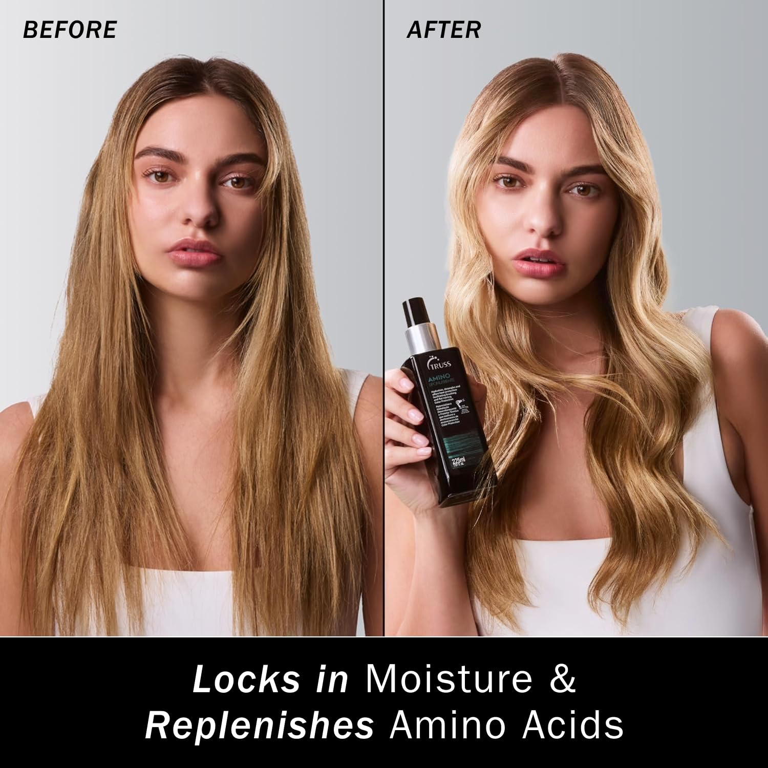 TRUSS Professional Amino Miracle - Heat Protectant Spray for Hair, Seals Cuticle, Repairs Dry Damaged Hair, Frizz Control, Detangles, Adds Shine, Color Protection, Ant-Aging (7.61oz) (I0101818)