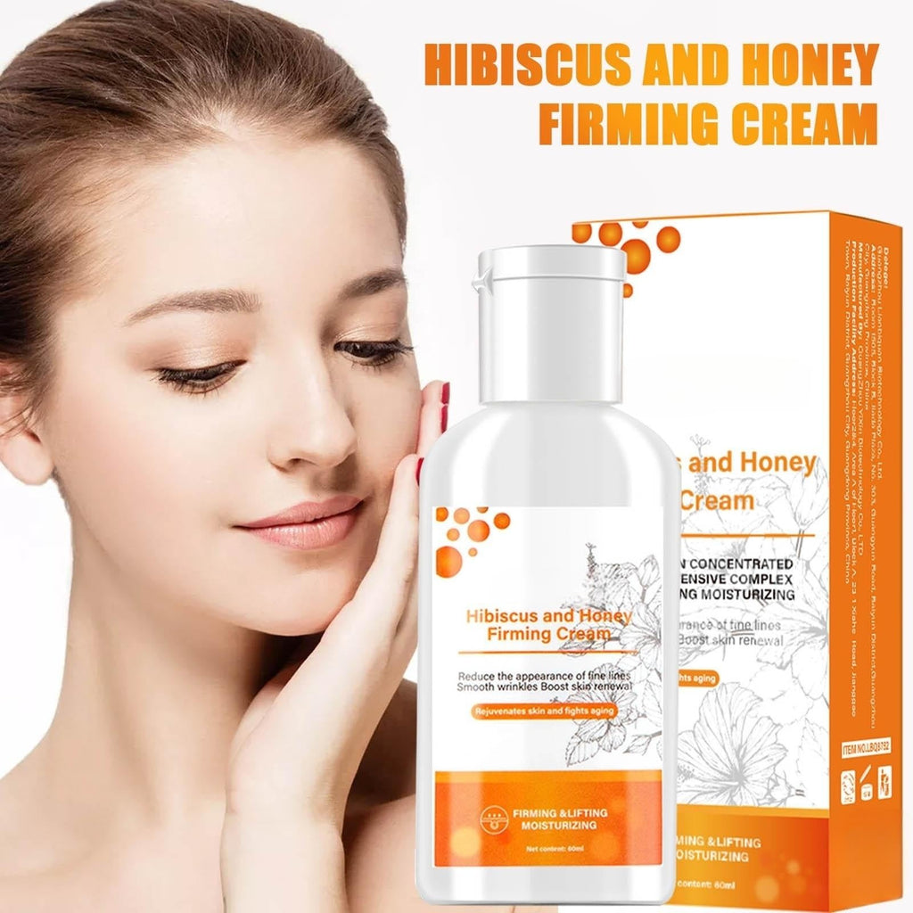 Hibiscus and Honey Firming Cream, Skin Tightening Lotion for Face & Body, Double Chin Reducer Neck Firming Cream with Collagen Firming & Lifting Reduces Wrinkles and Fine Lines