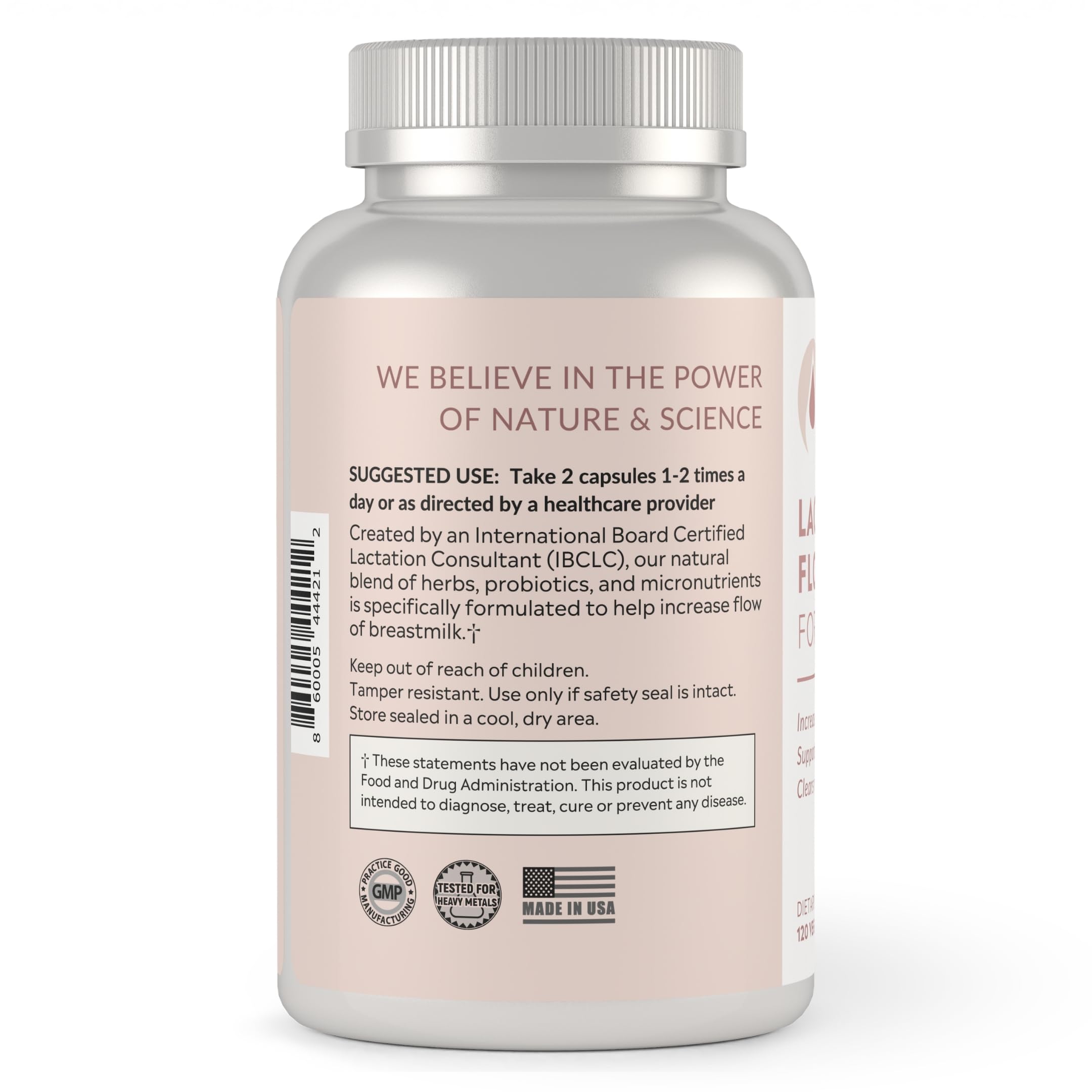 Holistic Lactation® Lactation Flow Formula (60 Servings), Supplement to Support Breastmilk Flow & Milk Supply, Contains Breastfeeding Probiotic and Choline, Lecithin-Free