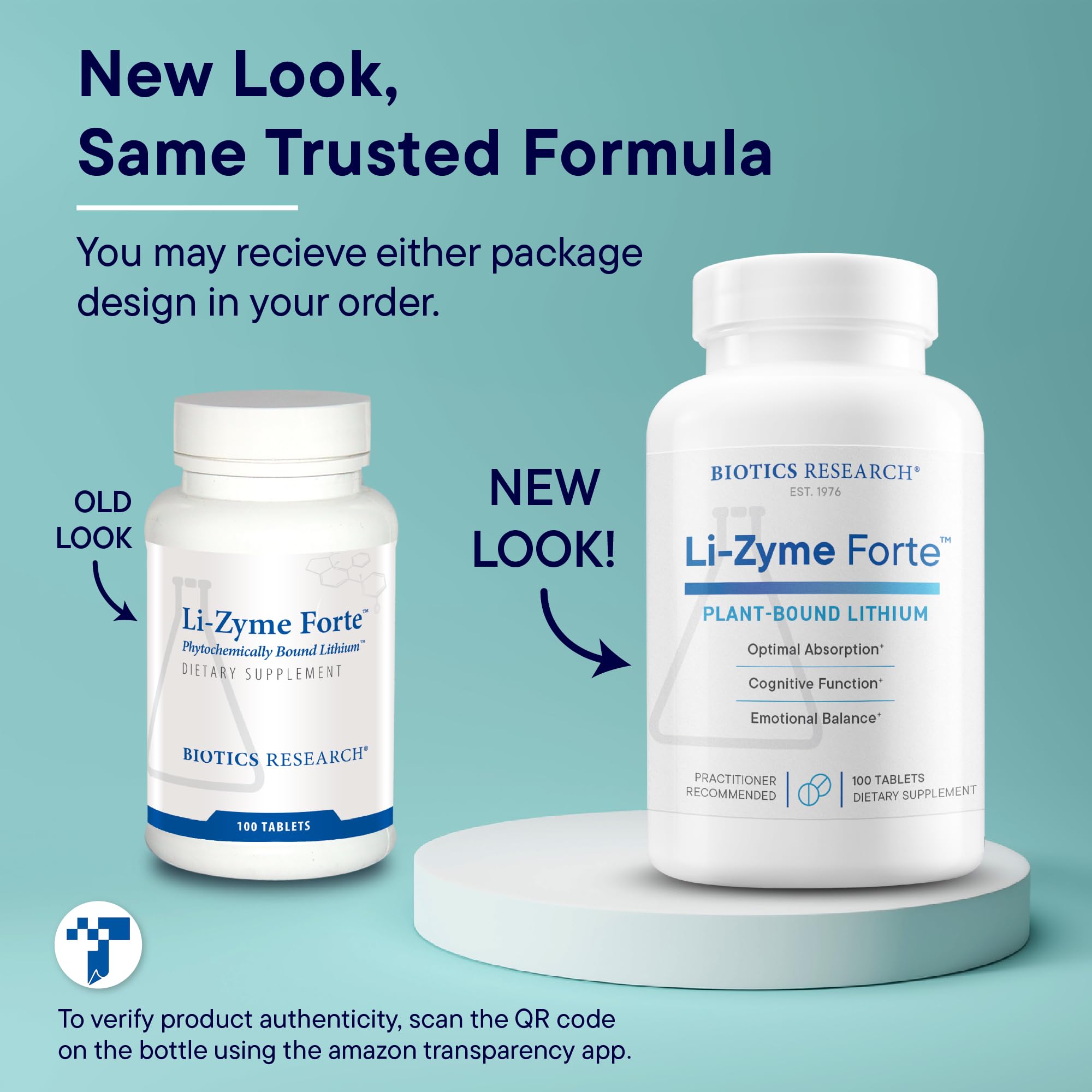 BIOTICS RESEARCH Li Zyme Forte Plant-sourced, phytochemically Bound Lithium, Supports Brain Function, Memory and Mood Support,100 Tablets