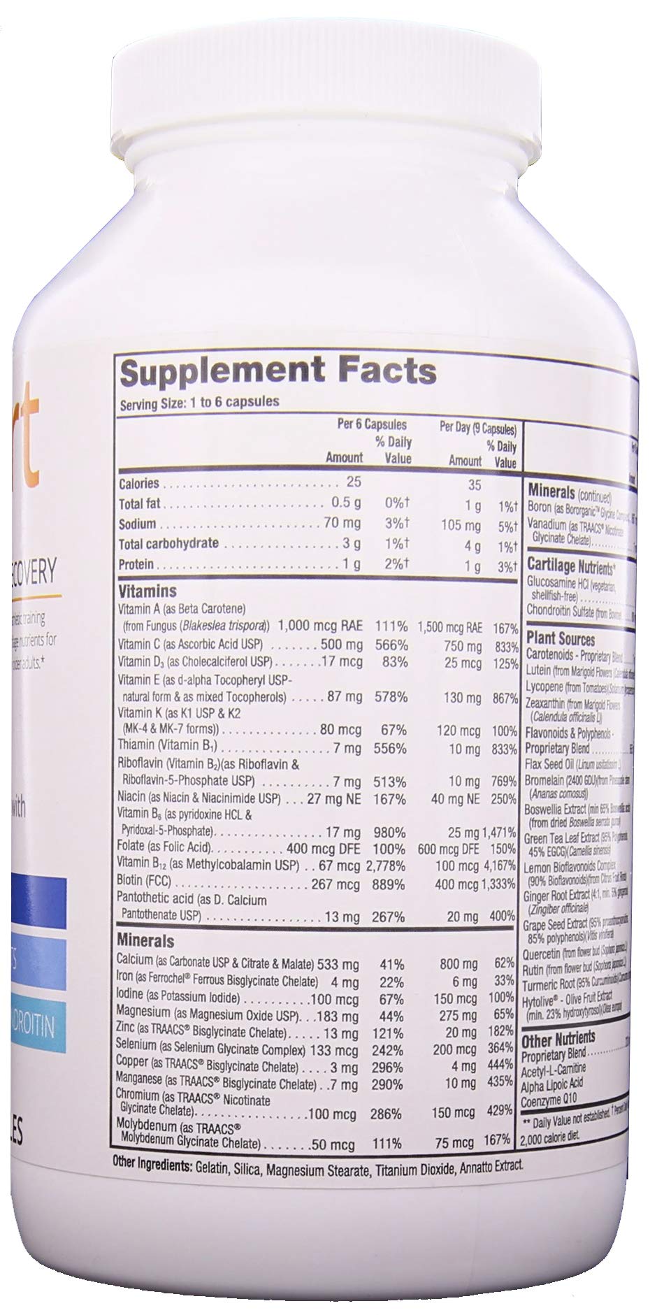 Nutriex Sport Comprehensive Multivitamin Supplement with Glucosamine & Chondroitin 270 Capsules