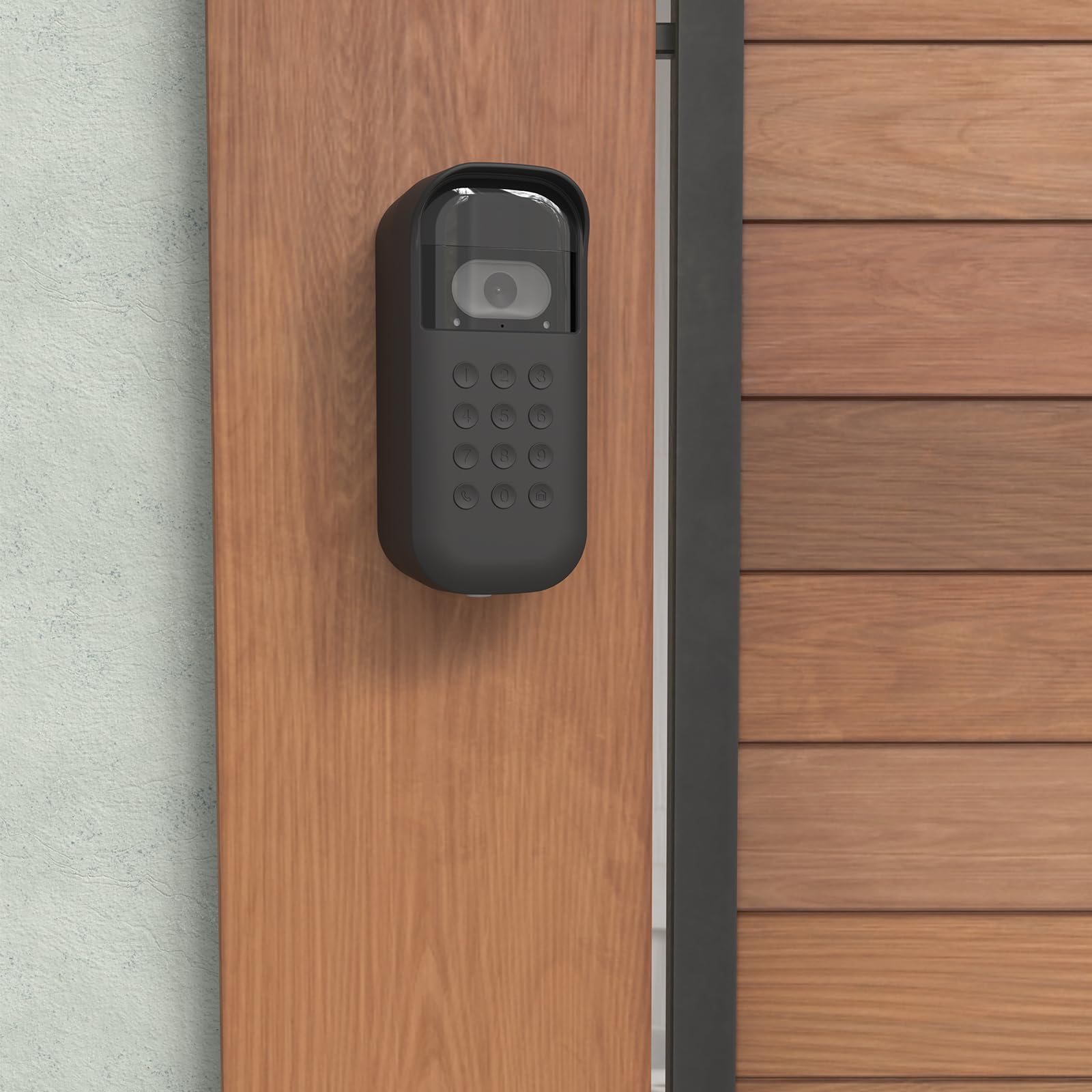Koroao Silicone Skin Cover for myQ Smart Garage Door Video keypad with Angle Mount Accessories (Only for Left，Black)