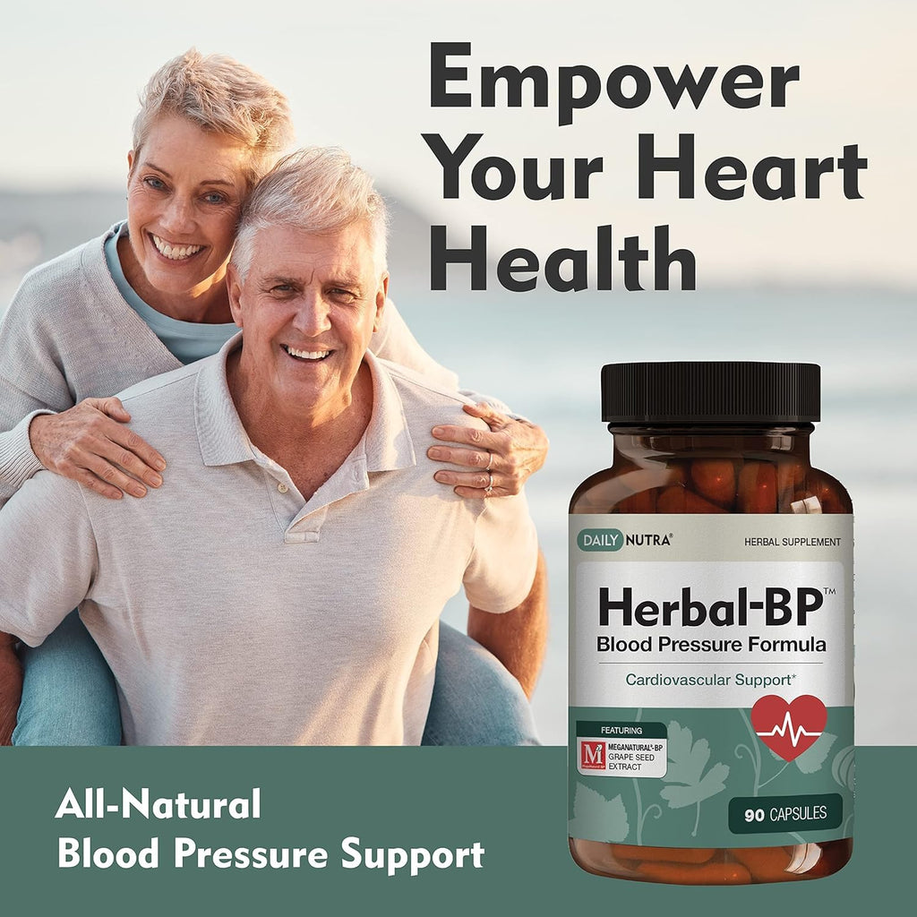 Herbal-BP Natural Blood Pressure Supplement - Supports Circulatory Health | Featuring Grape Seed Extract, Garlic, Hawthorn, Olive Leaf & Ashwagandha for Long-Term Support (3-Pack)