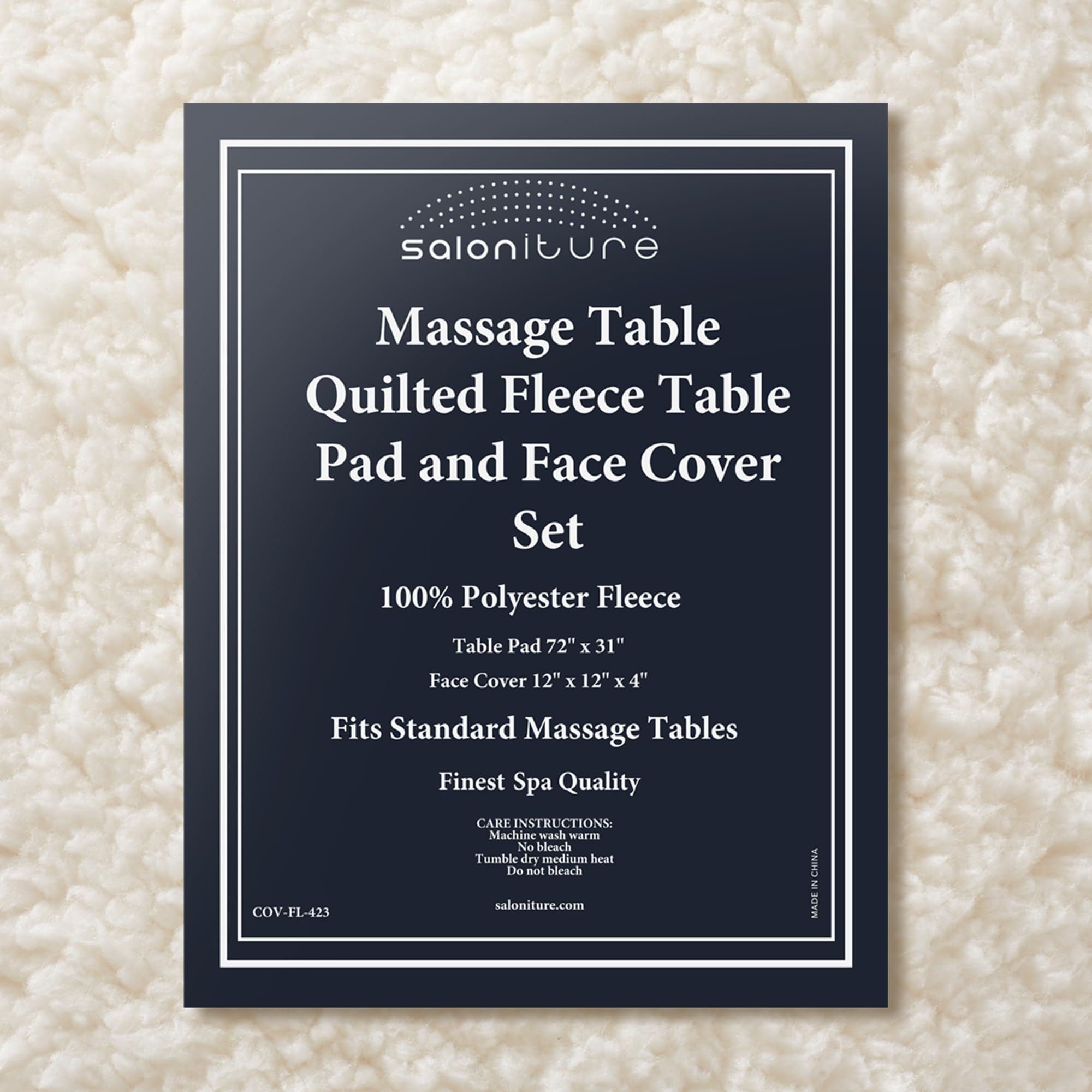 Saloniture Fleece Reversible Quilted Massage Table Pad & Face Cradle Set - Soft and Comfortable 1/2" Thick Facial Bed and Headrest Cover - Natural