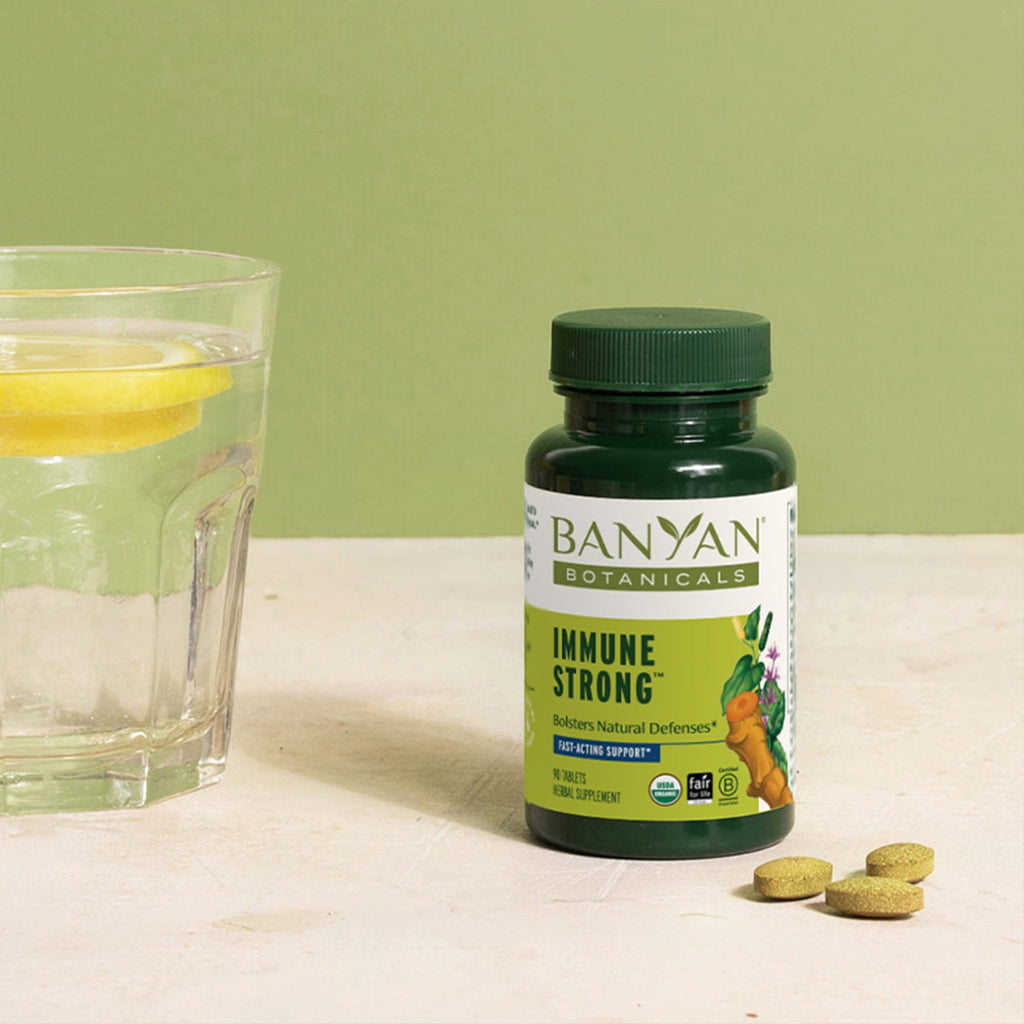Banyan Botanicals Organic Immune Strong – Systemic Defense & Cellular Fortification – with Turmeric, Tulsi & Ashwagandha for Year-Round Immune Support – 90 Tablets – USDA Organic