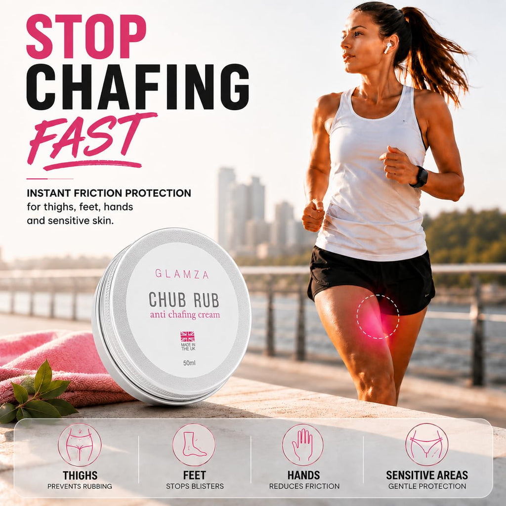 Glamza Chamois Cream Chub Rub’ Anti Chafing Cream for Men & Women - Prevents Chaffing for Cyclists, Runners and More 50ml