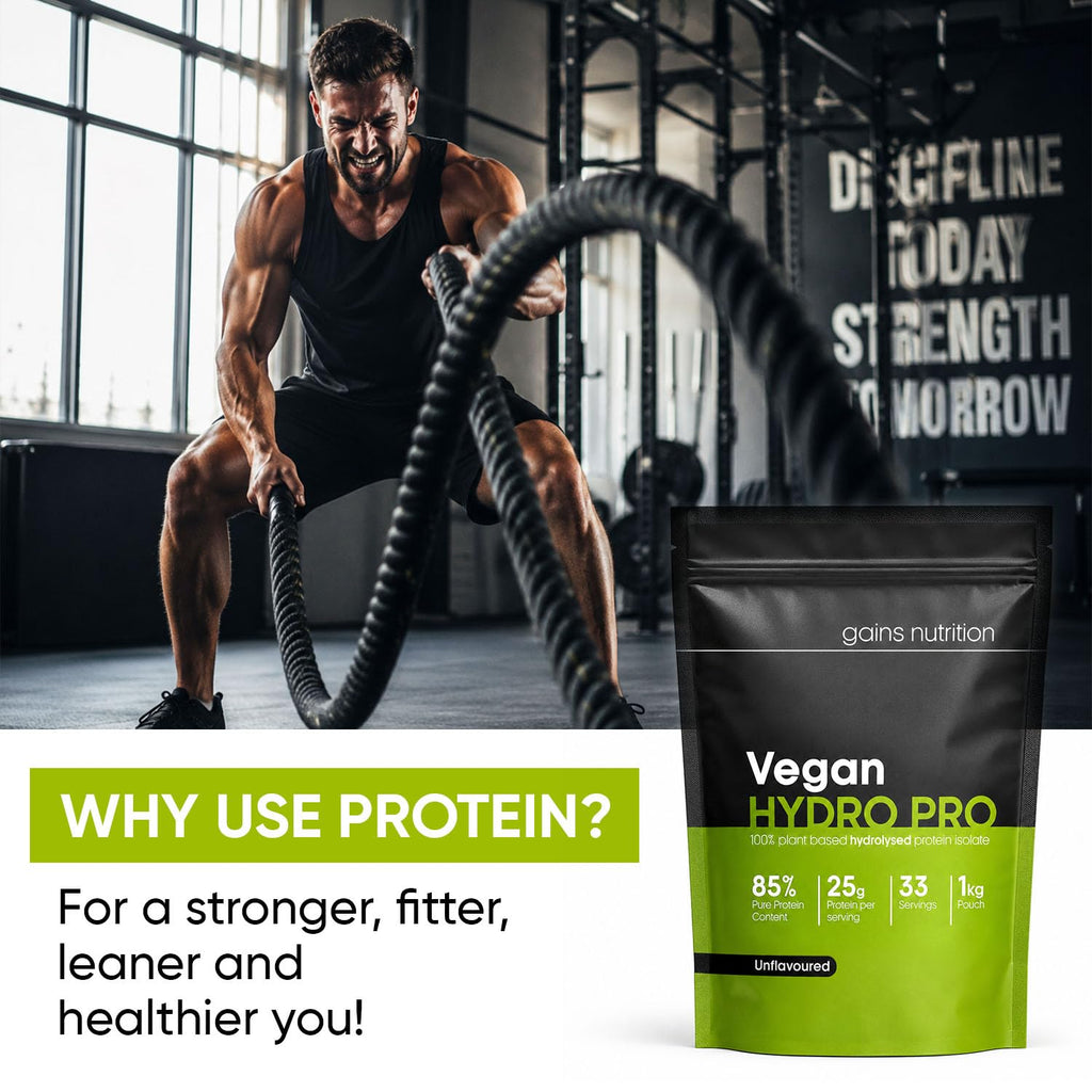 GN Vegan Hydro Pro Hydrolysed Protein Powder | 1kg Unflavoured Pea - Hydrolysed Plant Based Protein-Powder | 25g per Serving | Pea-Protein Isolate | Non-GMO & Unsweetened